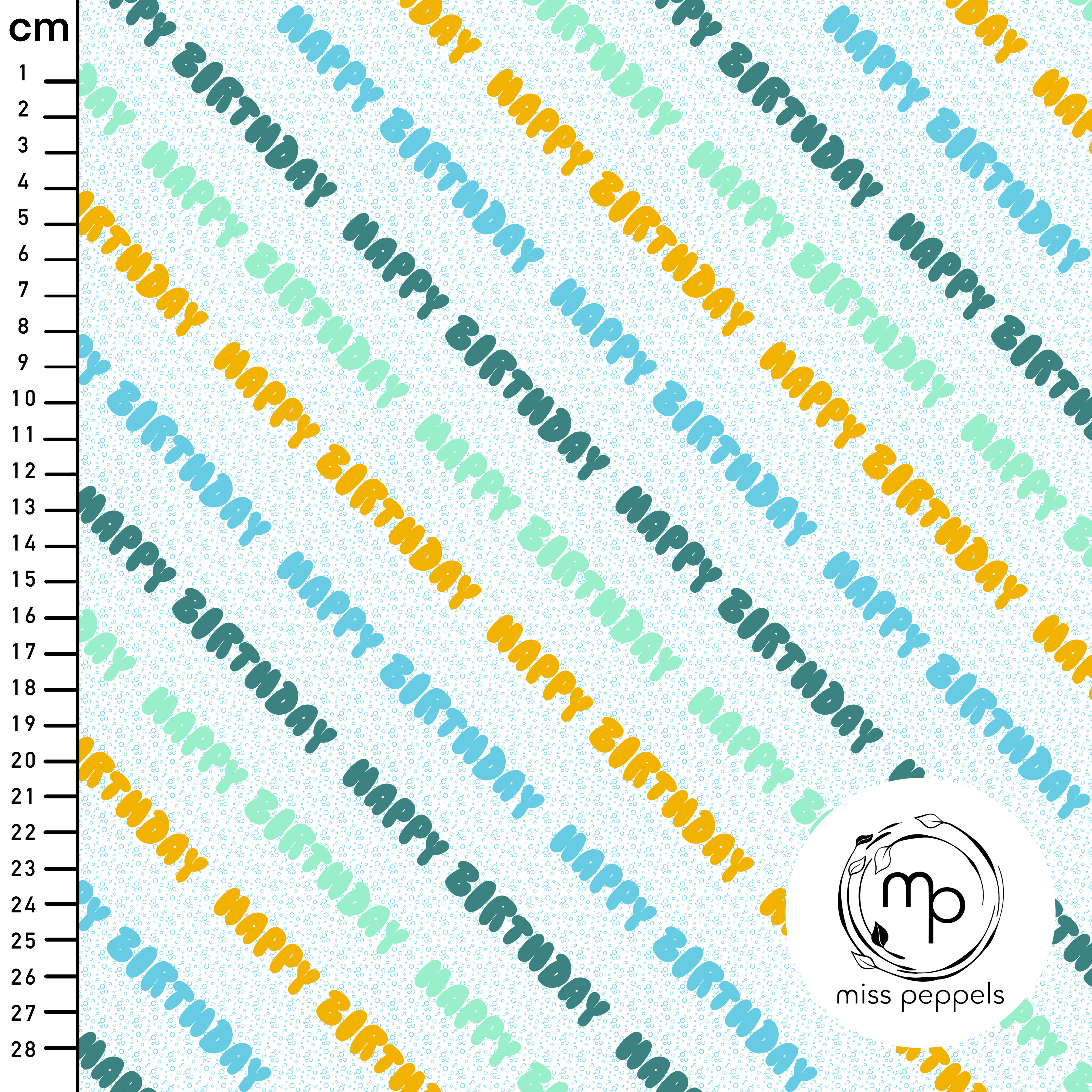 Bio Stoff - Happy Birthday blau