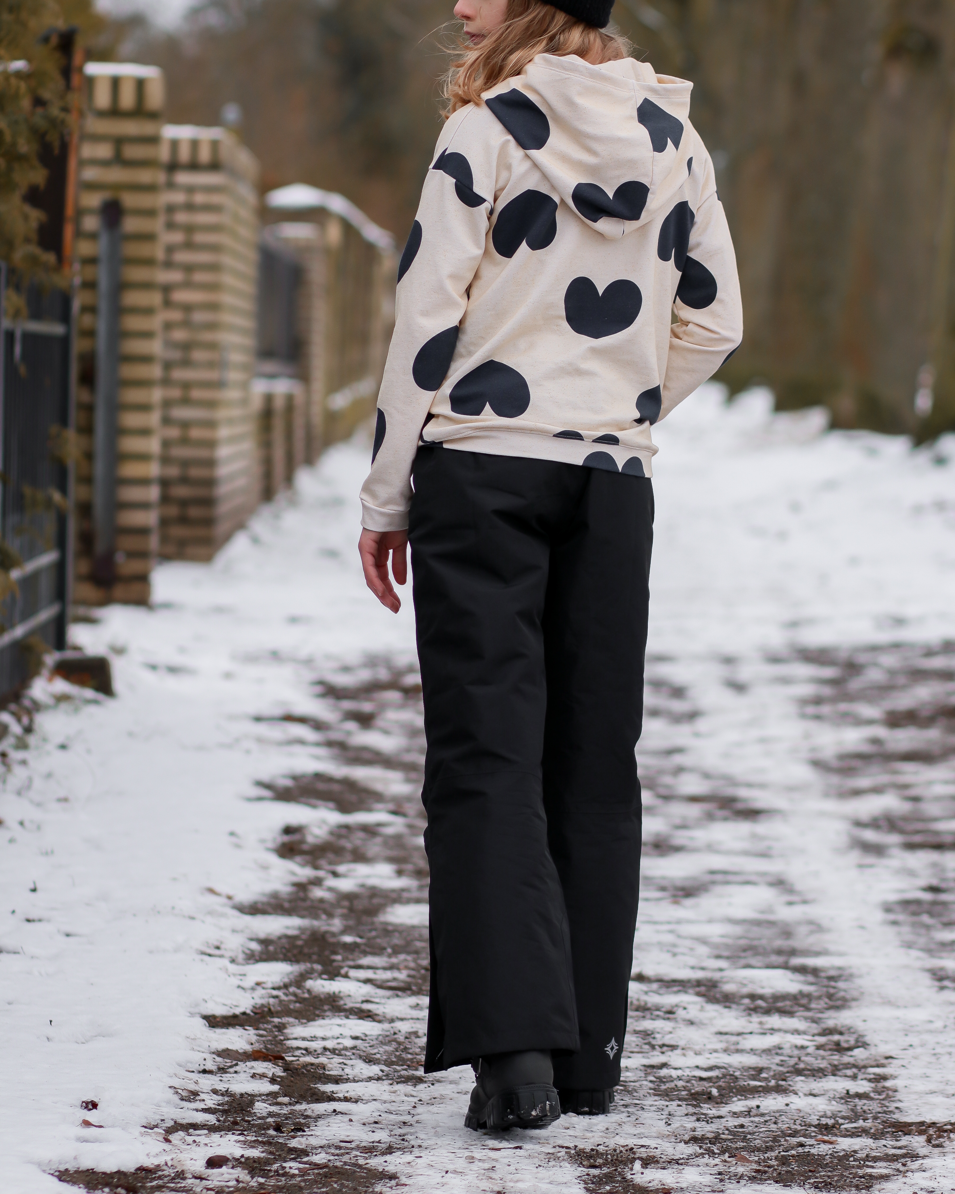 Bio Stoff - Oversize Hearts grün