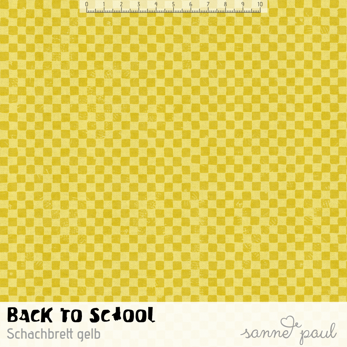 Bio Stoff  - Back to School Schachbrett Gelb - SannePaul, gelb, kariert