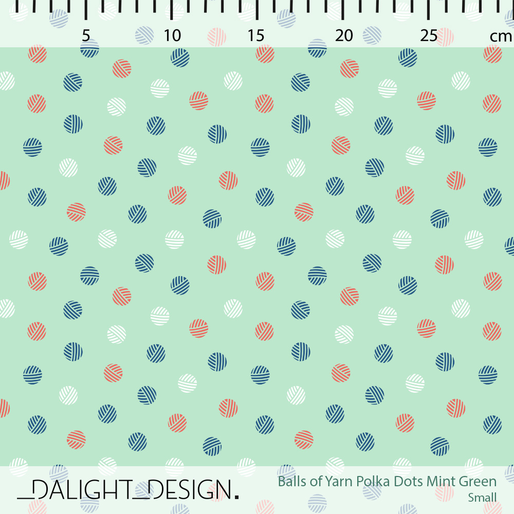 Bio Stoff  - Balls Of Yarn Polka Dots Mint Green Small - DalightDesign, Gegenstände, mint