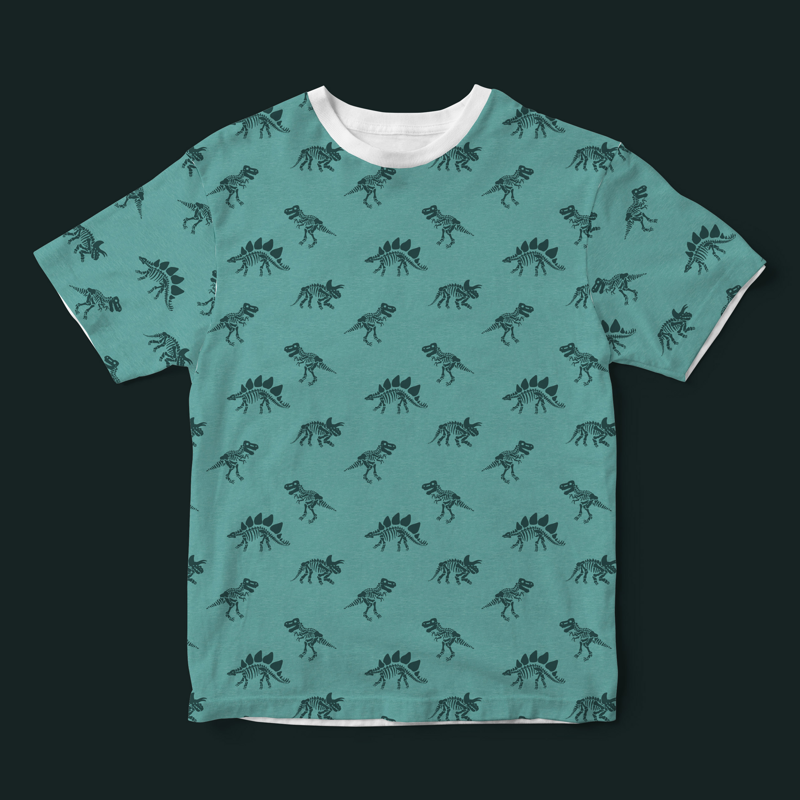 Bio Webware Stoff  -  Urzeit  - Enemenemeins, Tiere, grün, Dinosaurier, 100% Bio-Baumwolle