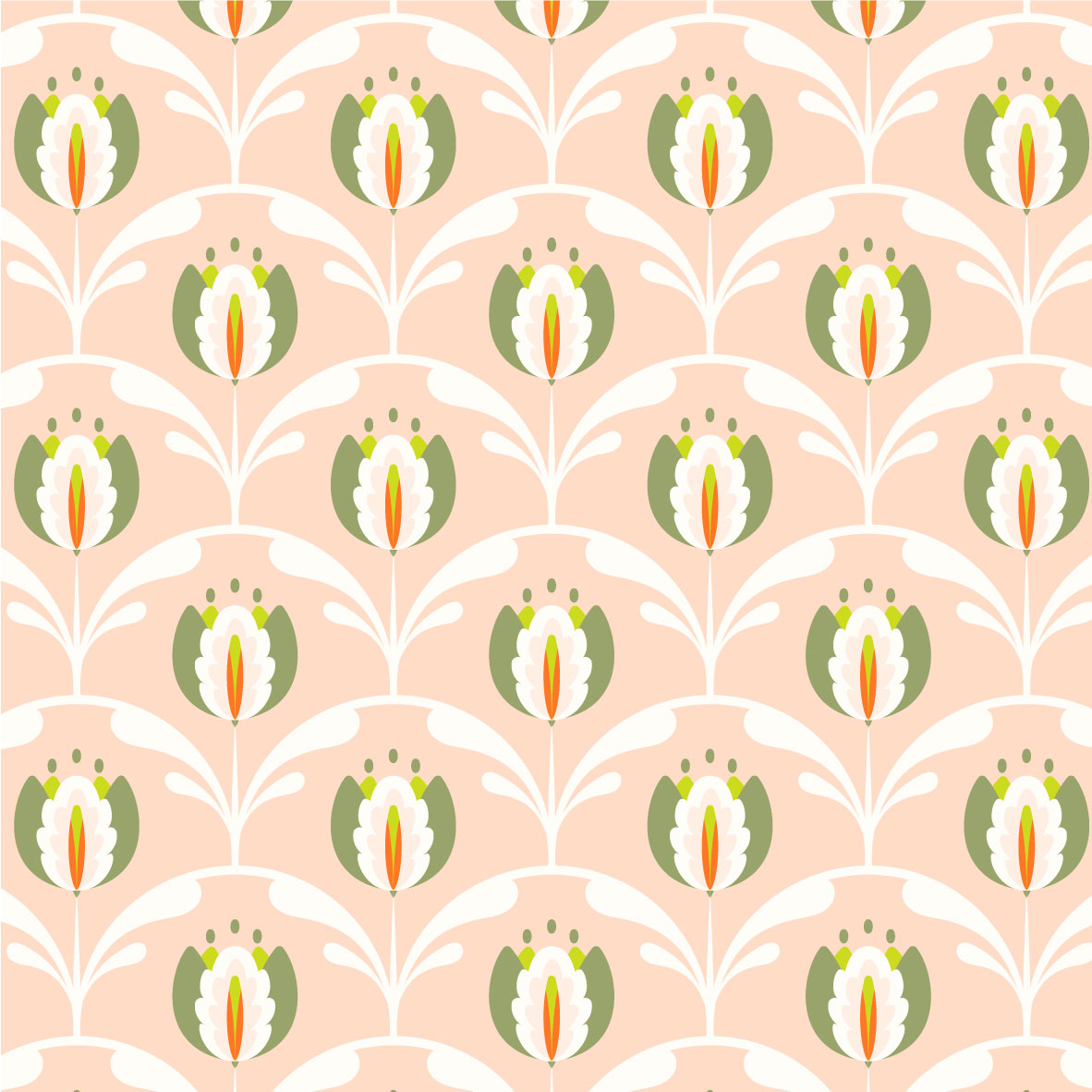 Bio Webware Stoff  -  Tulip  - EviRoiderDesign, Frühling, Floral & Blumen, rosa, 100% Bio-Baumwolle