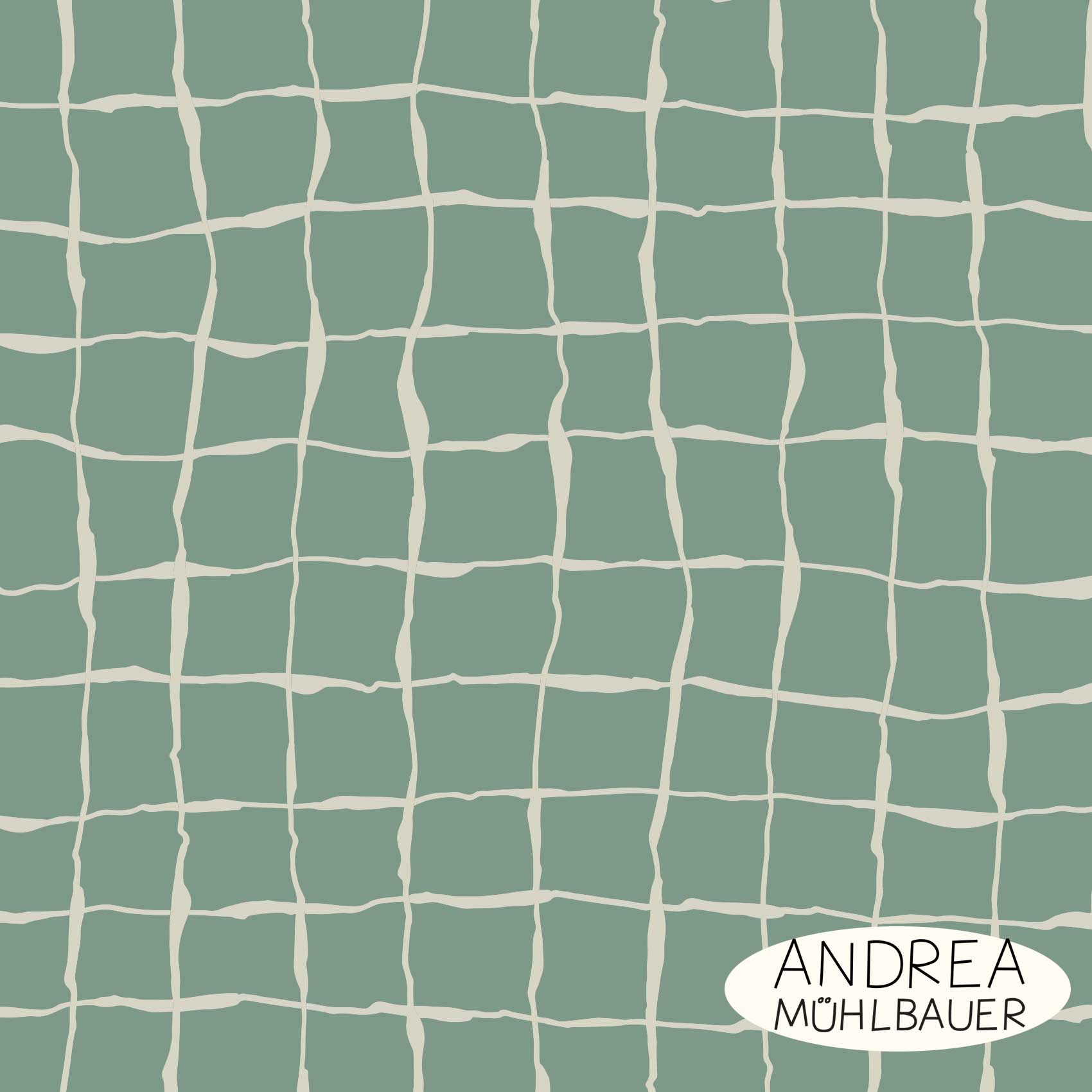 Bio Webware Stoff  -  City Summer Dust Check on Green  - AndreaMuehlbauer, grün, Kariert, 100% Bio-Baumwolle