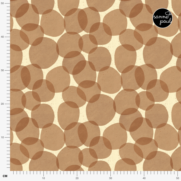 Organic fabric - Safari Luxe Kreise brown