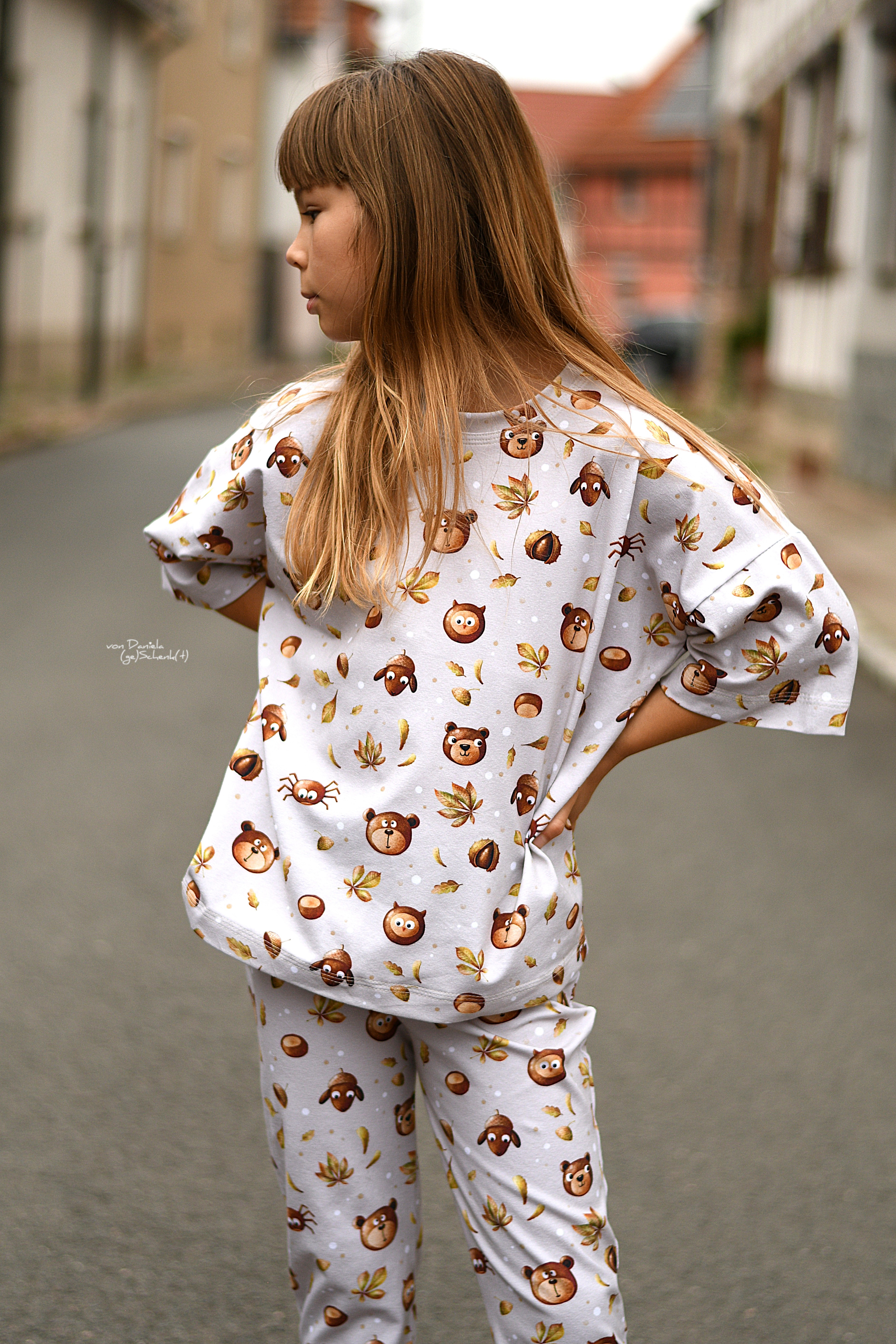 Organic Fabric - Chestnut Animal Heads Cream by Pretty Little Pigs in cream Organic Fabric - Chestnut Animal Heads Cream by Pretty Little Pigs in cream