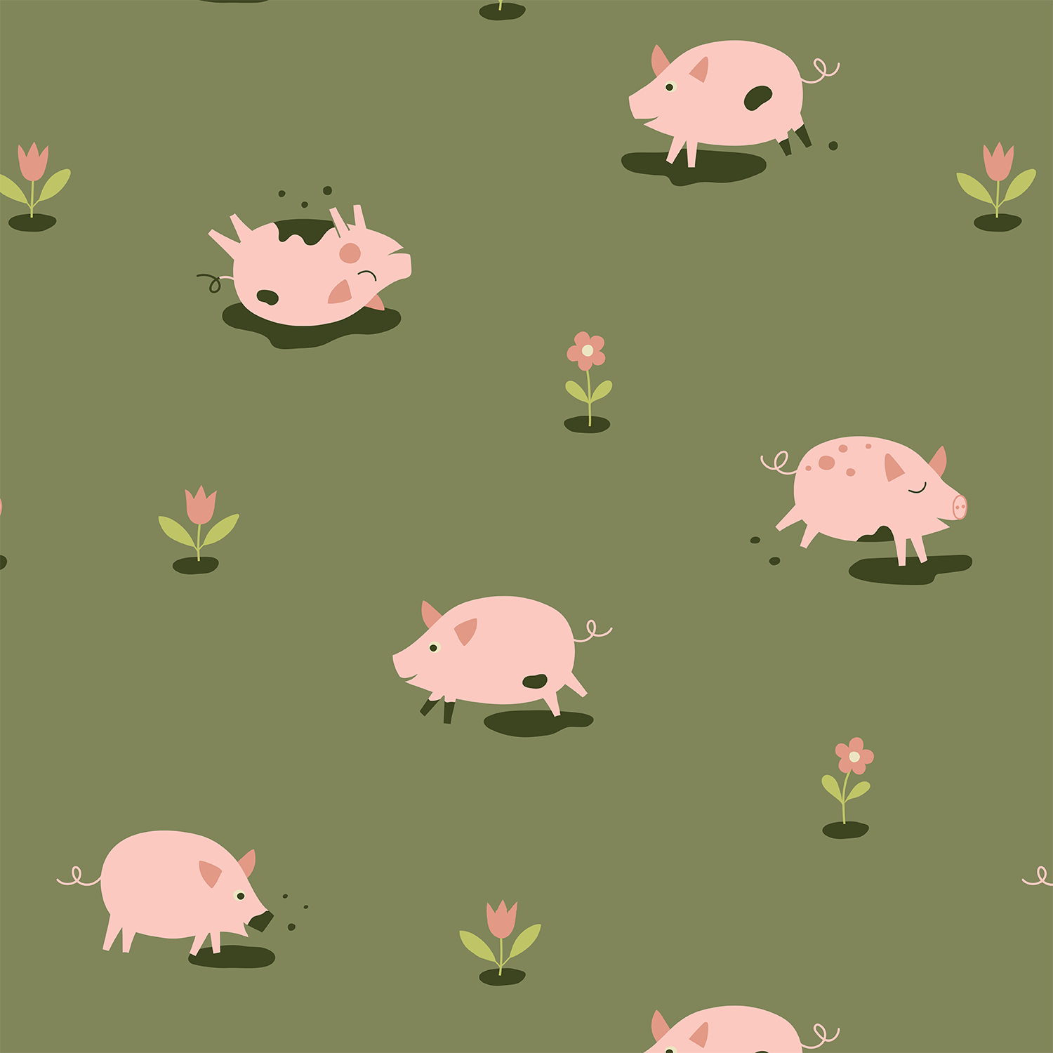 Organic fabric - Oh Schreck, so viel Dreck green