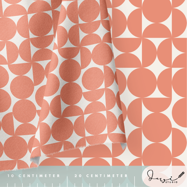 Bio Stoff - Retroscholle Punkte orange