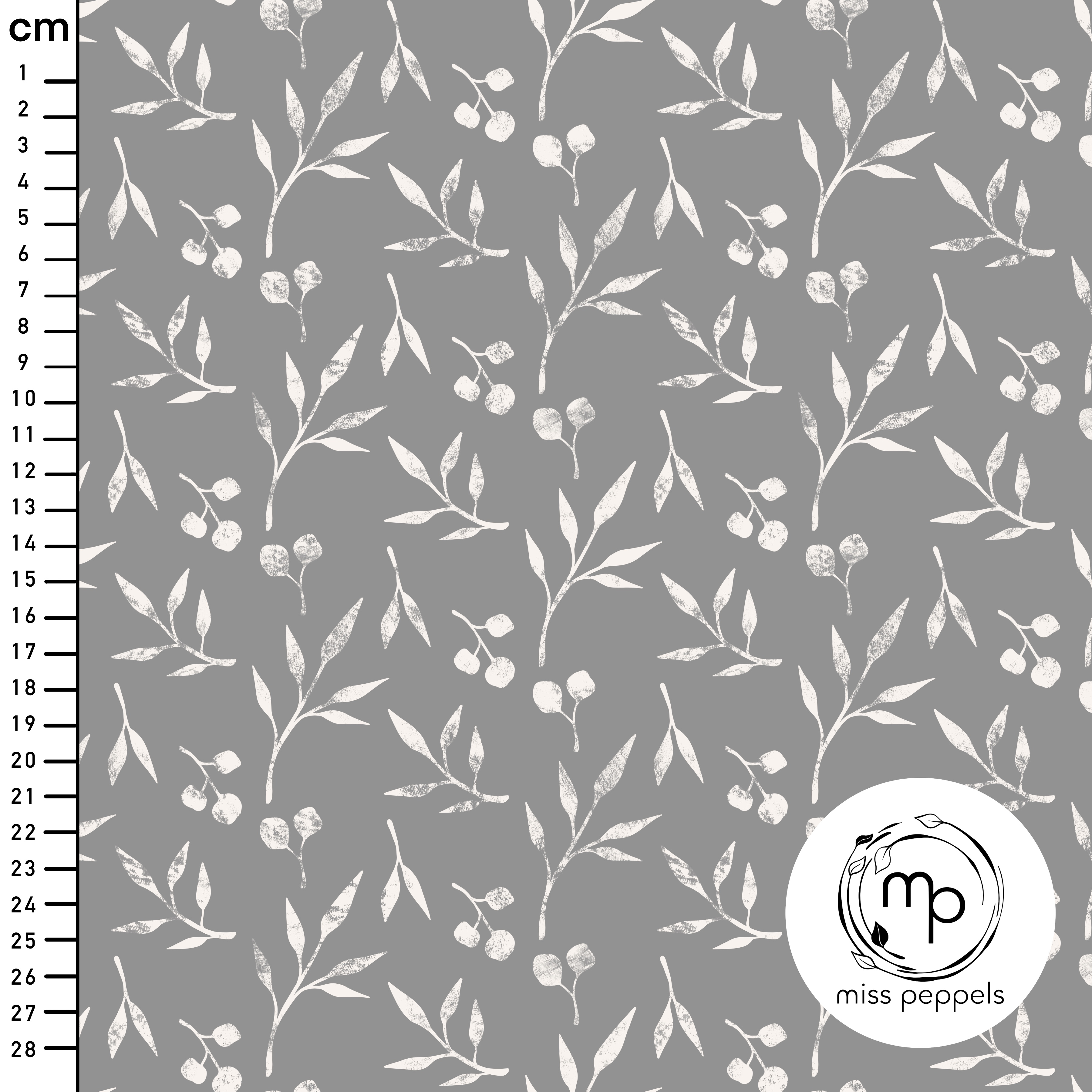 Organic Fabric - Branches Grey by misspeppels in grey