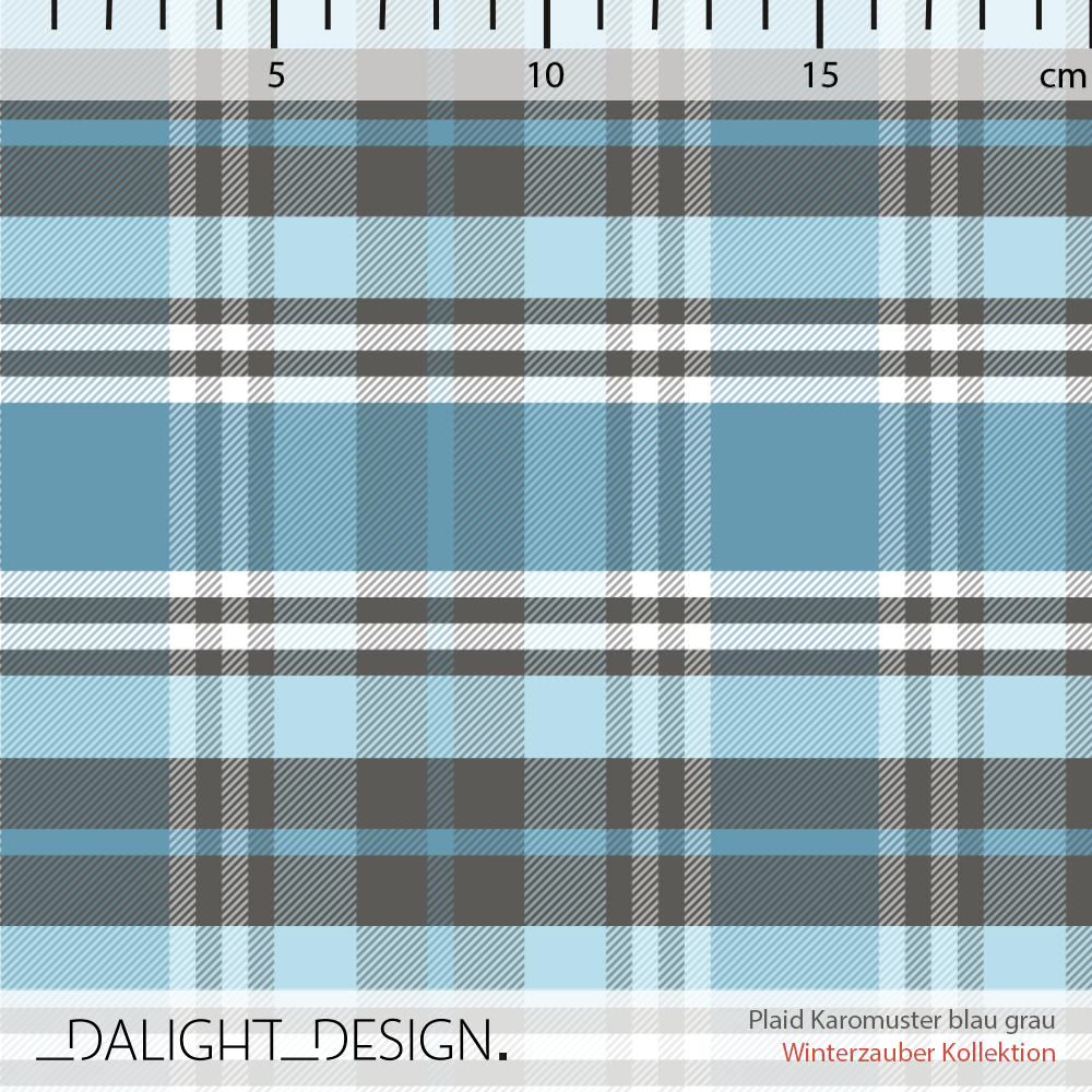 Bio Stoff - Plaid Karomuster blau, grau | Canvas