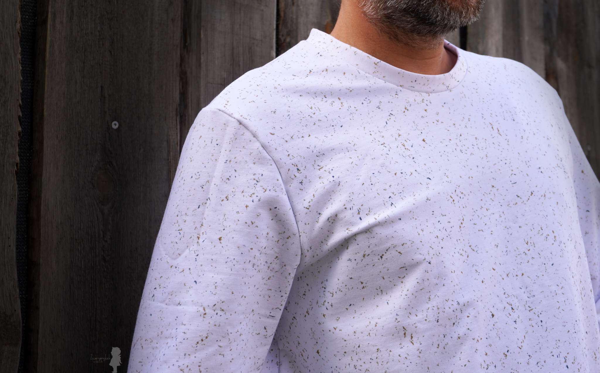 Bio Stoff - Urban Grunge Speckled White von Sanne Paul in weiß Bio Stoff - Urban Grunge Speckled White von Sanne Paul in weiß