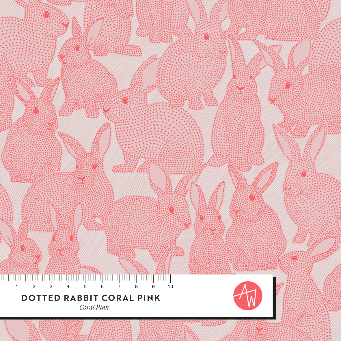 Bio Stoff  - Dotted Rabbit Coral Pink - AlexanderWeise, rot, Tiere 
