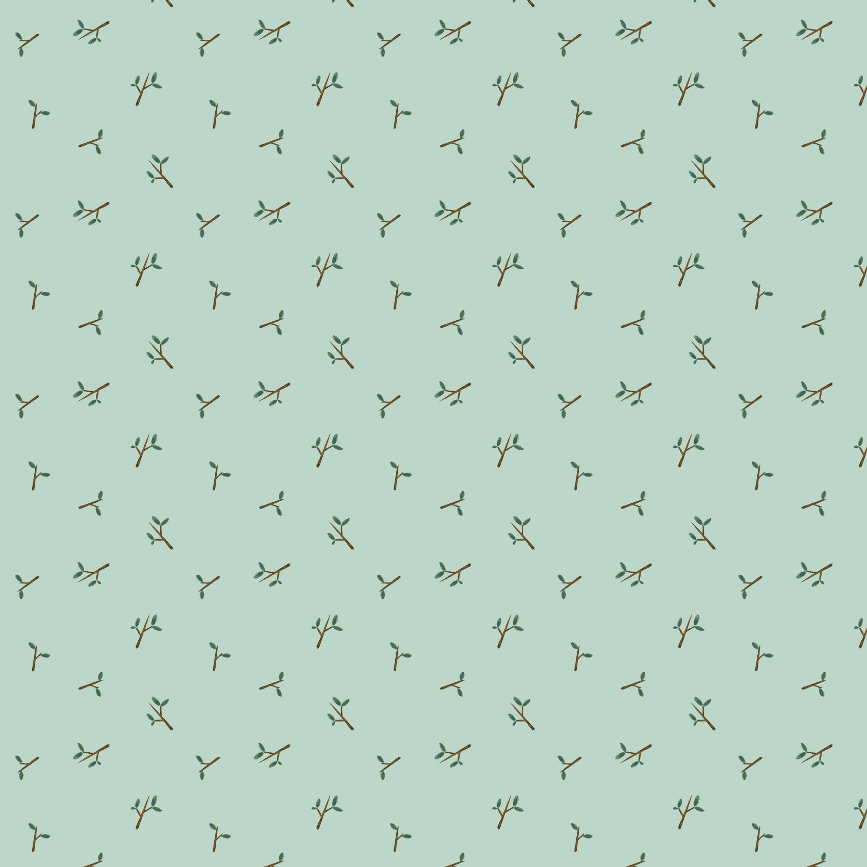 Organic fabric  -  Zweige mint