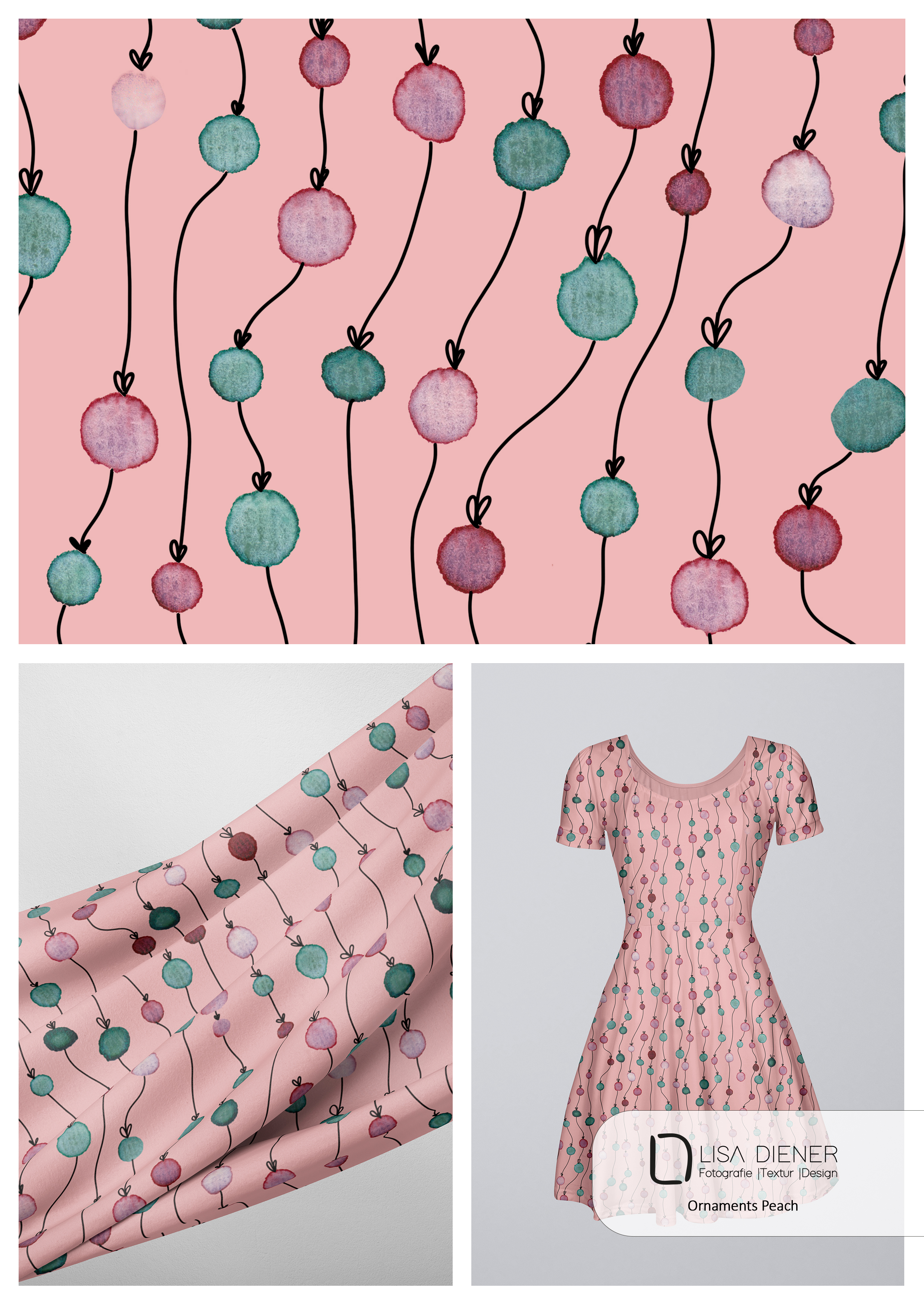 Bio Webware Stoff - Ornaments Peach - LisaDiener, rosa, , 100% Bio-Baumwolle Bio Webware Stoff - Ornaments Peach - LisaDiener, rosa, , 100% Bio-Baumwolle