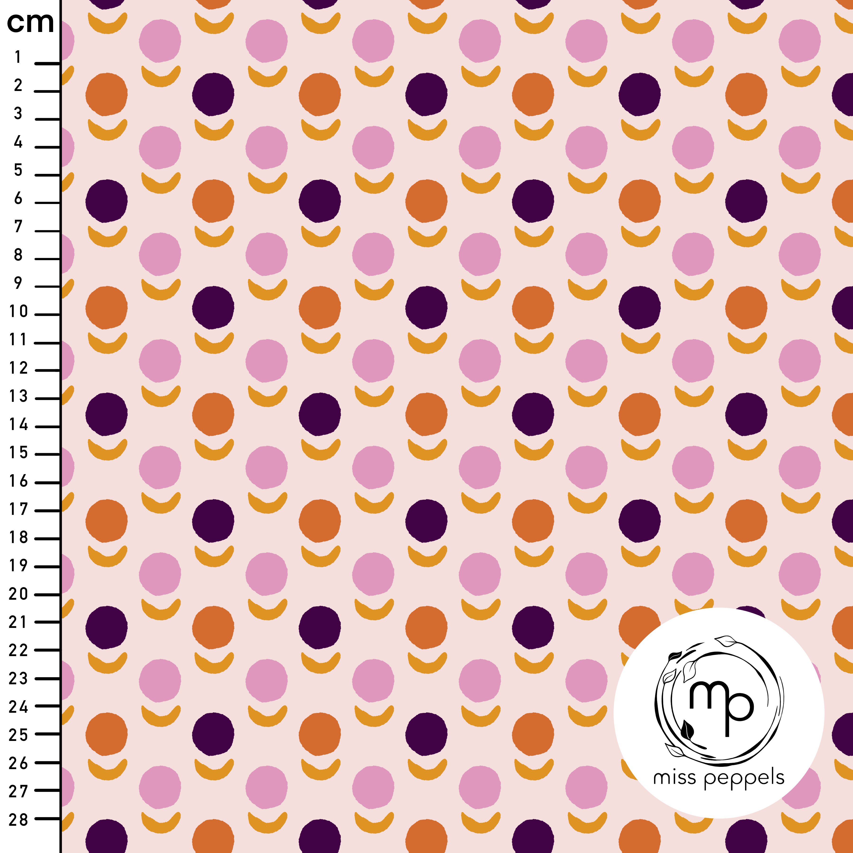 Organic Fabric - Colorful Dots by misspeppels in pink