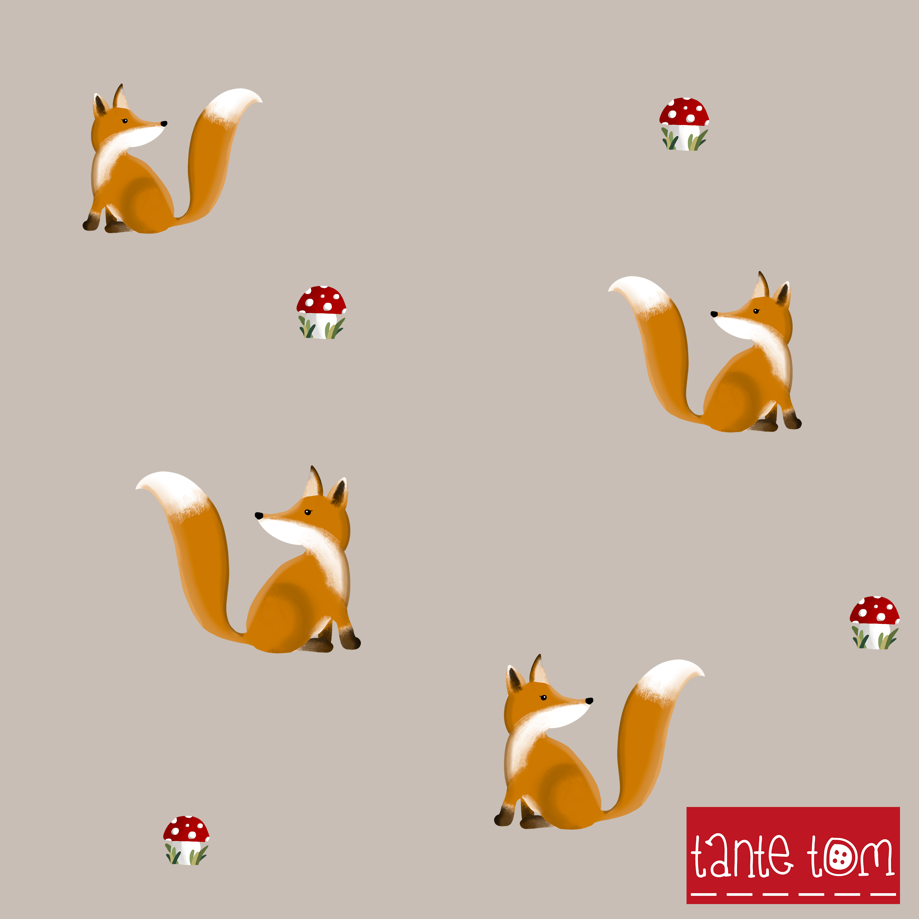 Bio Fabric - Autumn Fox Brown by Tante Tom in brown