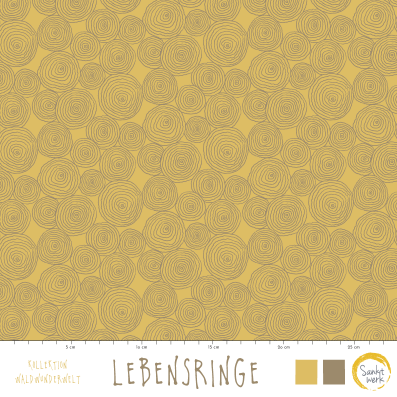 Bio Fabric - Life Rings by Sanktwerk in mustard