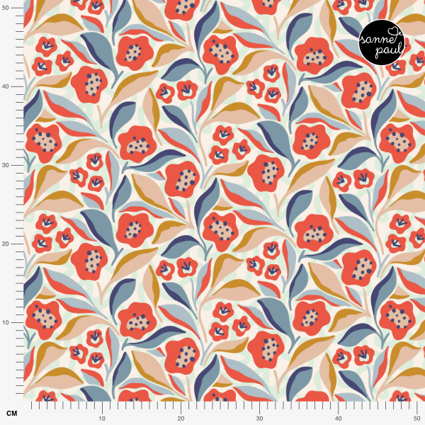 Organic fabric  - Küstenatelier Blumen multicolor