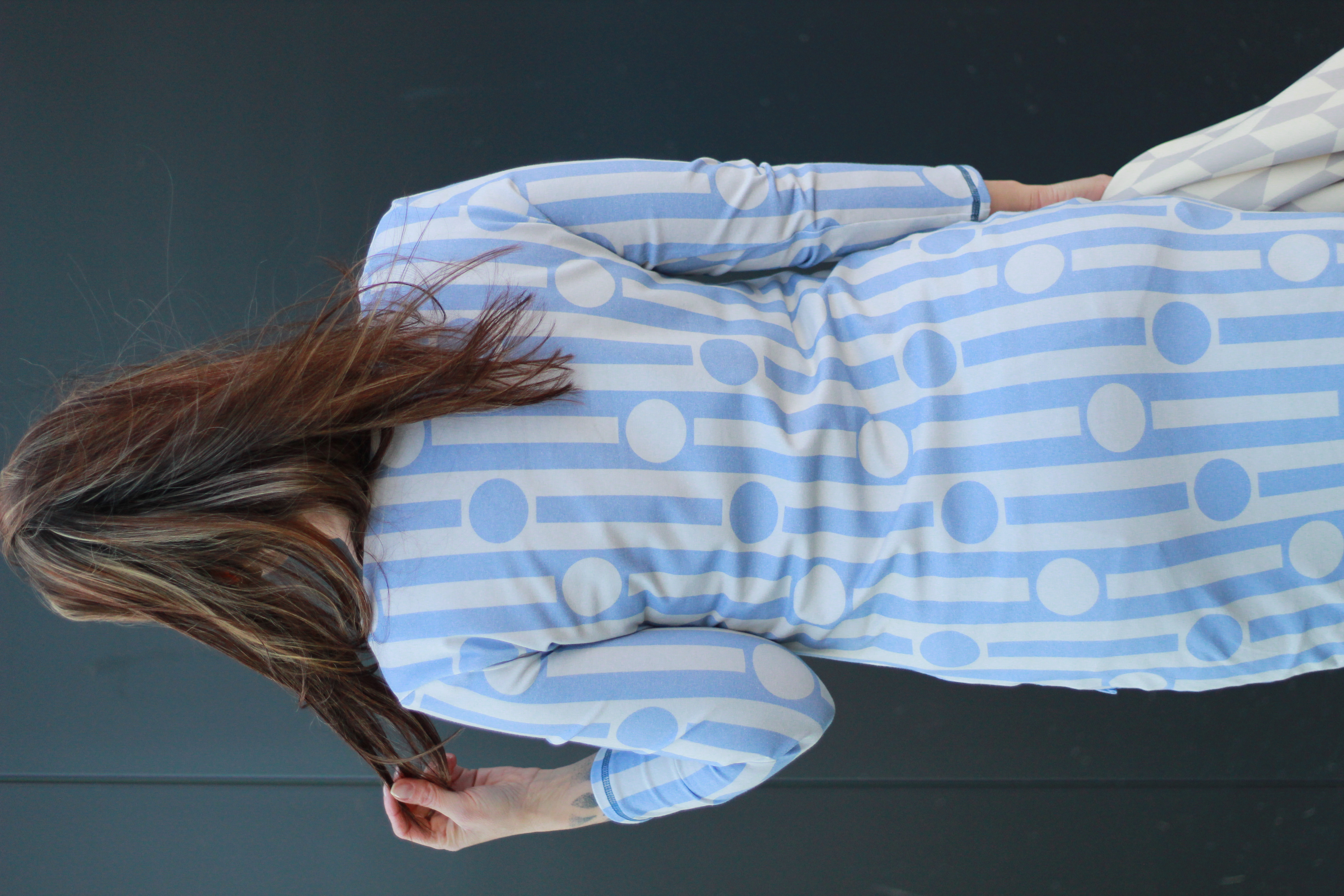 Bio Stoff - Geometric Evergreen Stripes and Dots mint