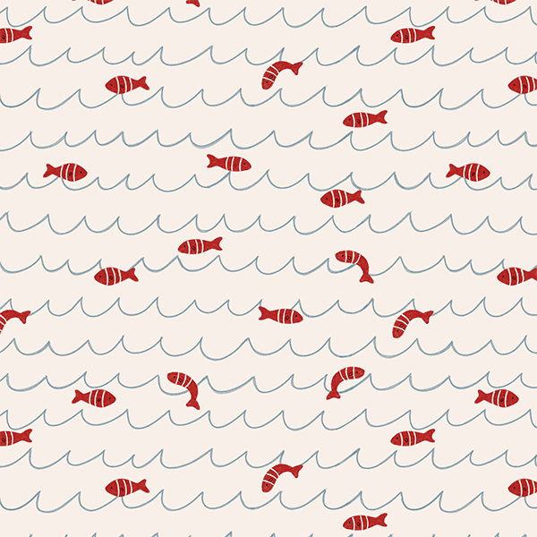 Bio Fabric - Tag am Meer Fische