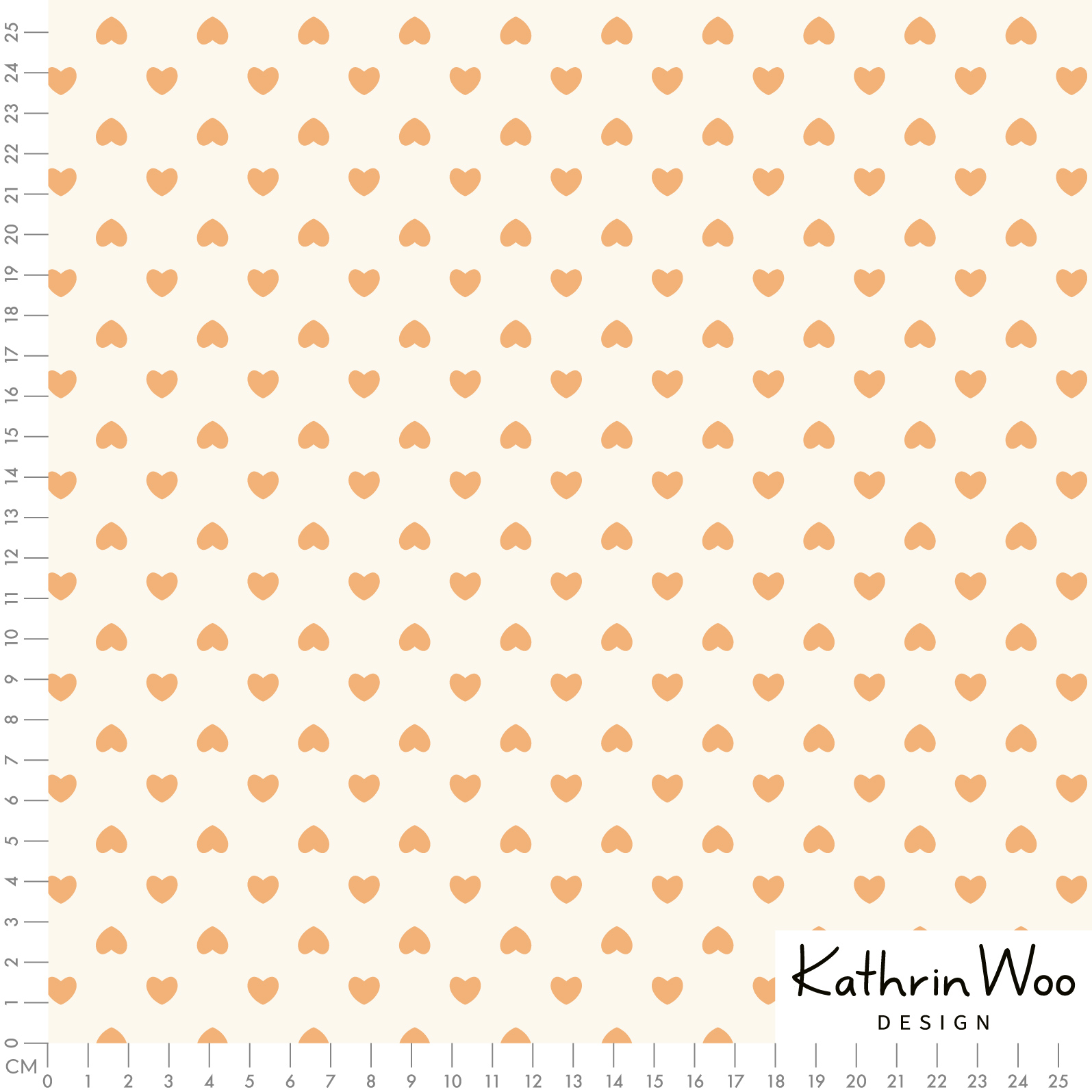 Bio-Stoff - Herzen gelb, beige