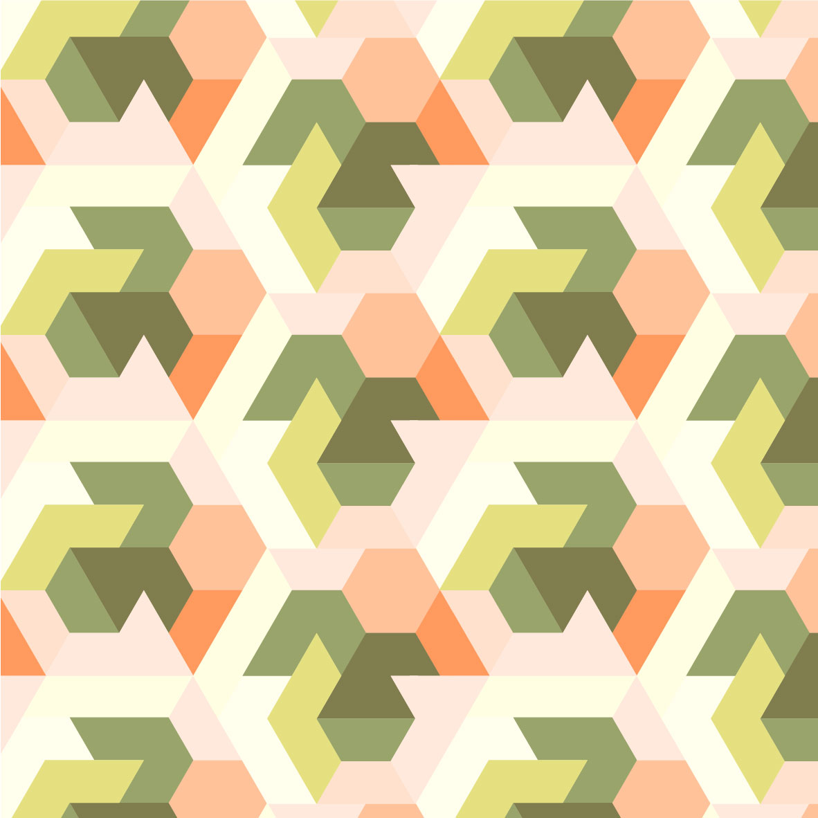 Bio Webware Stoff - Hexagon Primavera - EviRoiderDesign, grün, orange, Geometrische Muster, 100% Bio-Baumwolle Bio Webware Stoff - Hexagon Primavera - EviRoiderDesign, grün, orange, Geometrische Muster, 100% Bio-Baumwolle