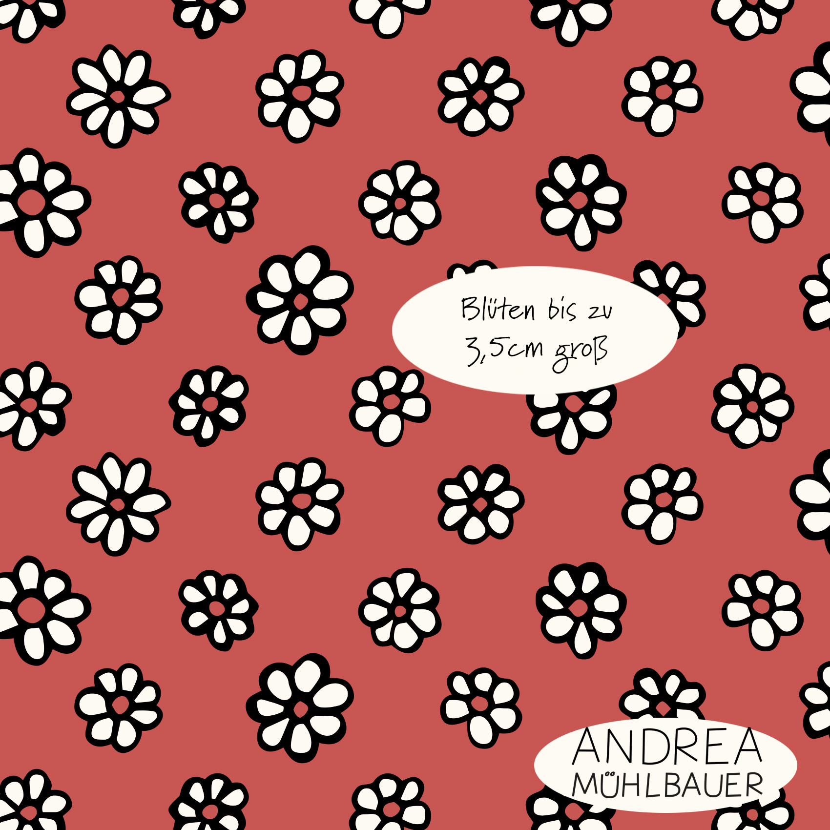 Bio Webware Stoff - Lots of Flowers Rot - AndreaMuehlbauer, rot, Blumen 100% Bio-Baumwolle Bio Webware Stoff - Lots of Flowers Rot - AndreaMuehlbauer, rot, Blumen 100% Bio-Baumwolle