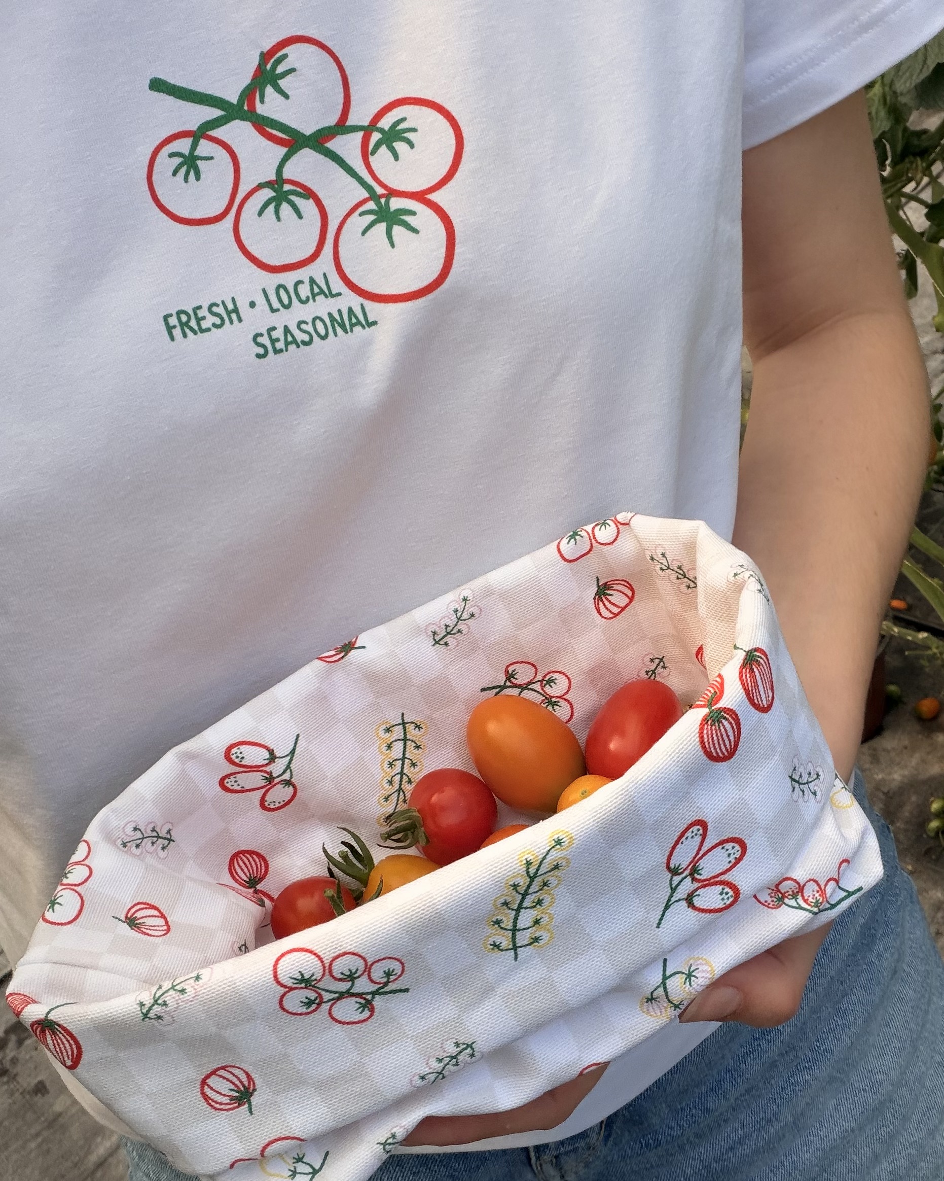 Bio Stoff  - Bunte Tomaten Sorten weiß