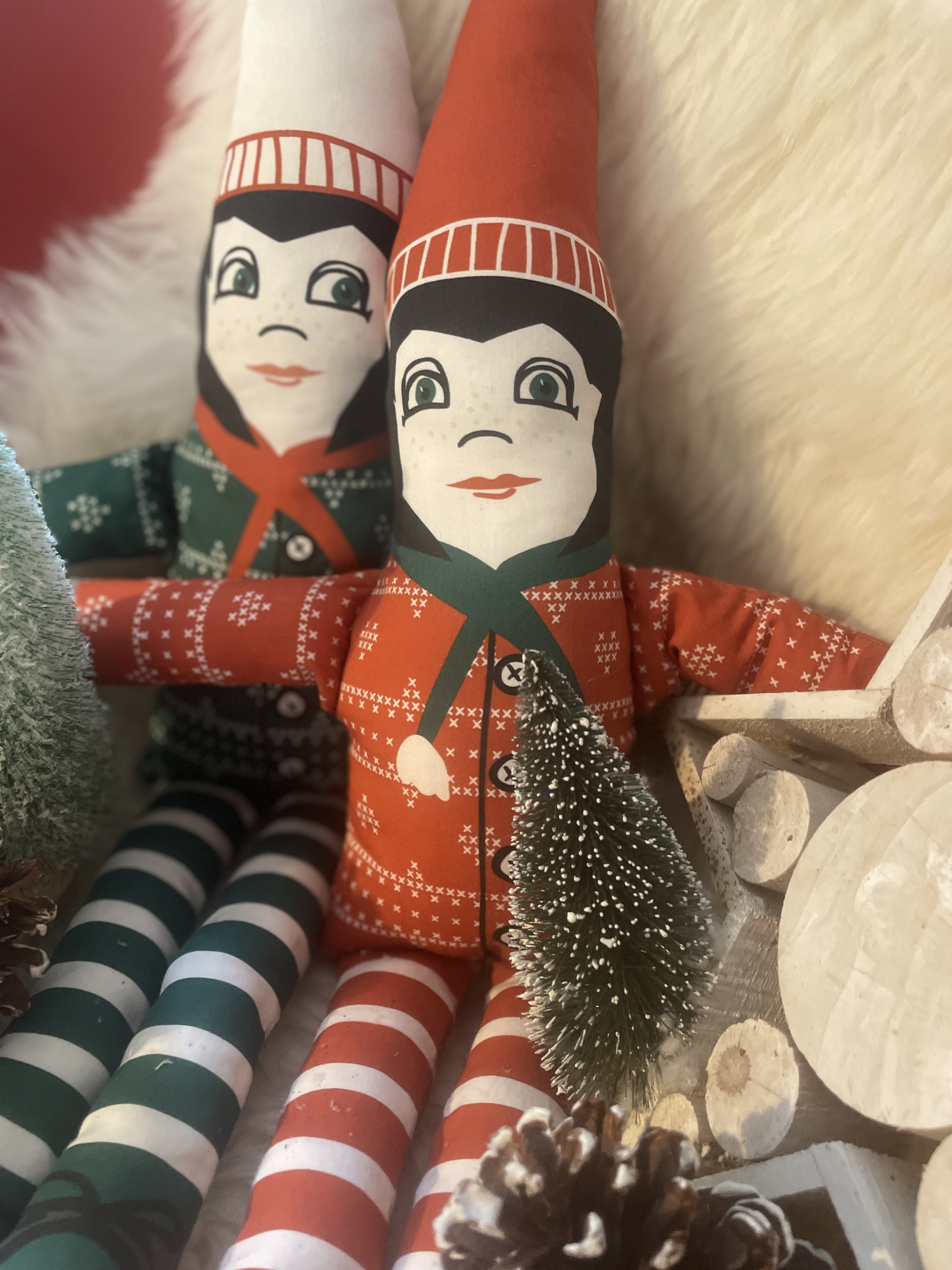 Bio Fabric - Christmas Gnomes Doll 50cm Panel red