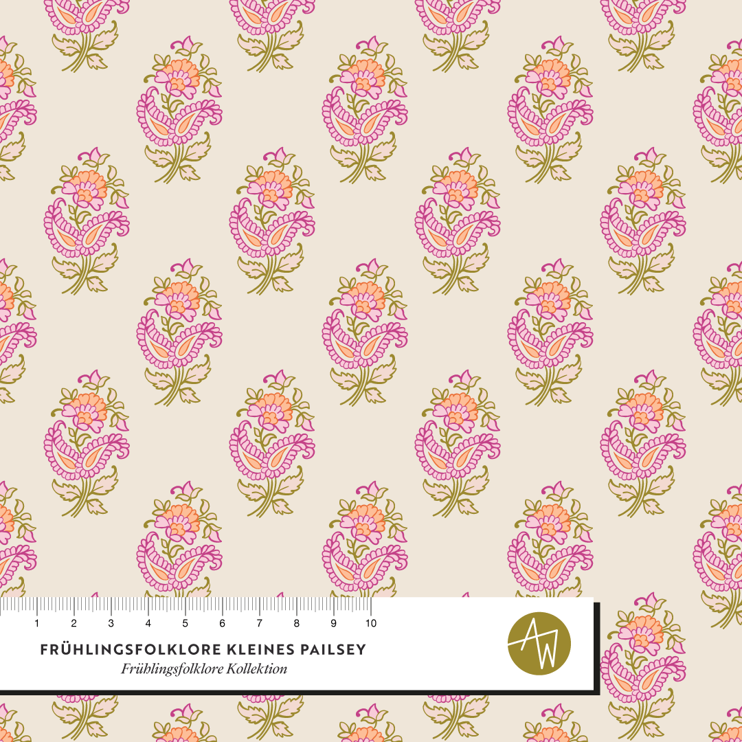 Bio Stoff  - Frühlingsfolklore Kleines Paisley