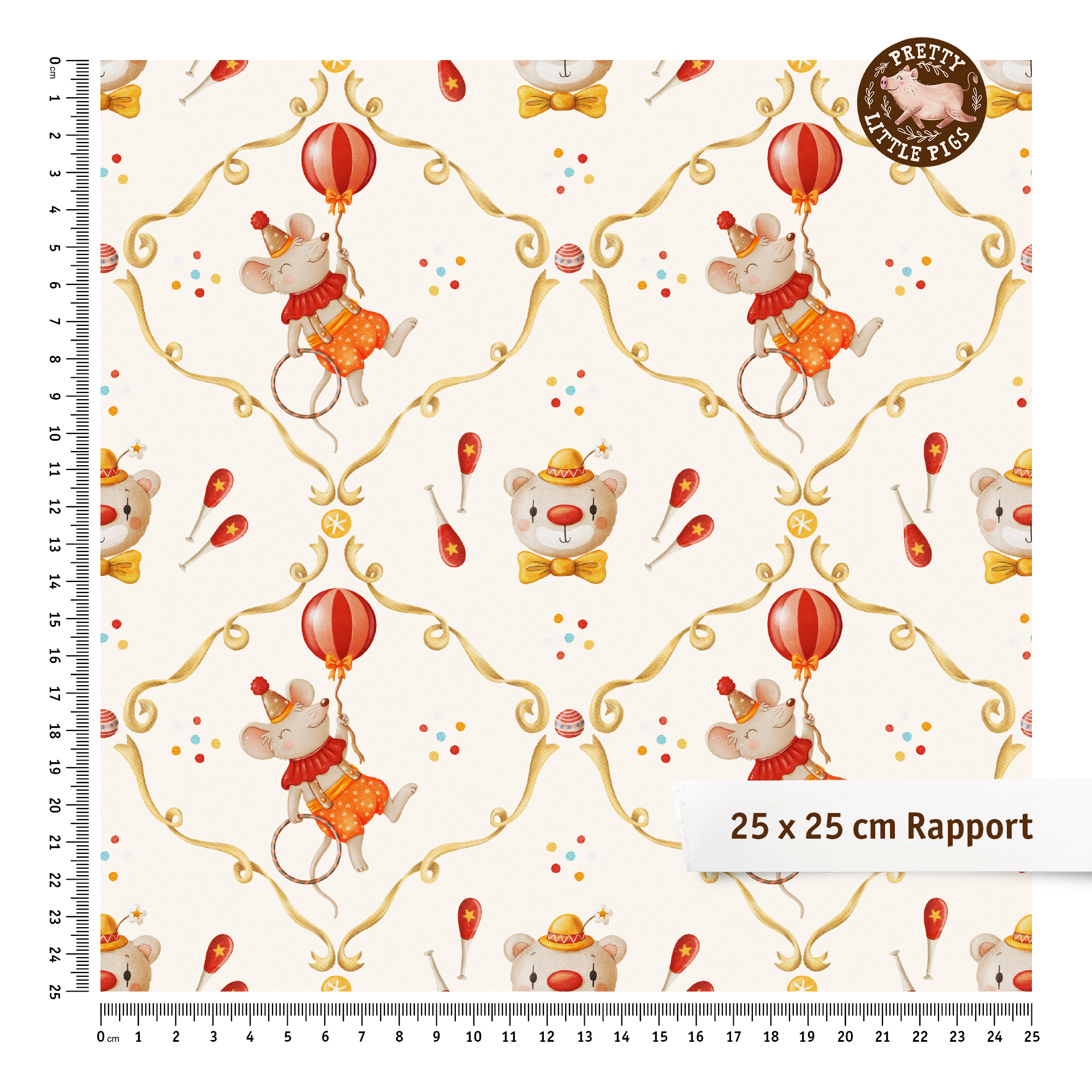 Bio Stoff - Vintage Circus Mäuse Artist