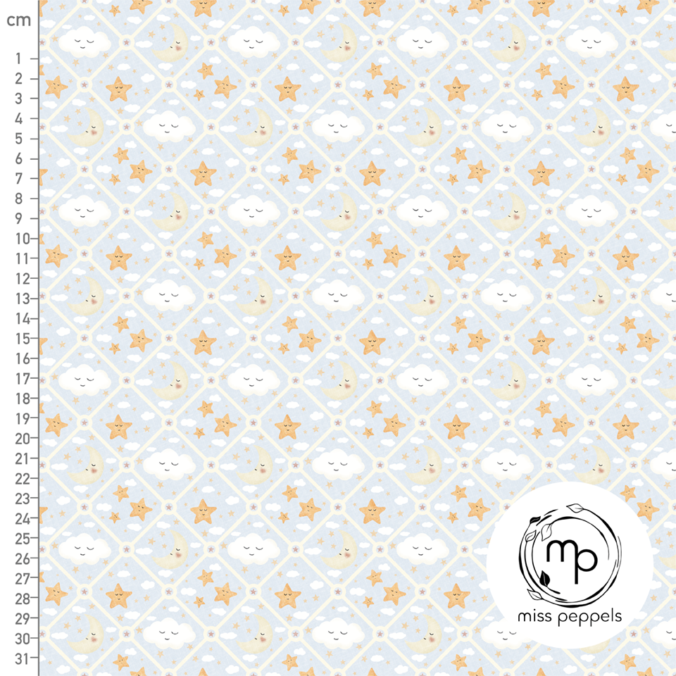 Organic Fabric - Sleeping Sky by misspeppels in blue