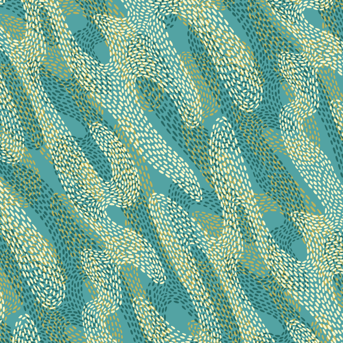 Organic fabric - Sommergold Schwarm petrol