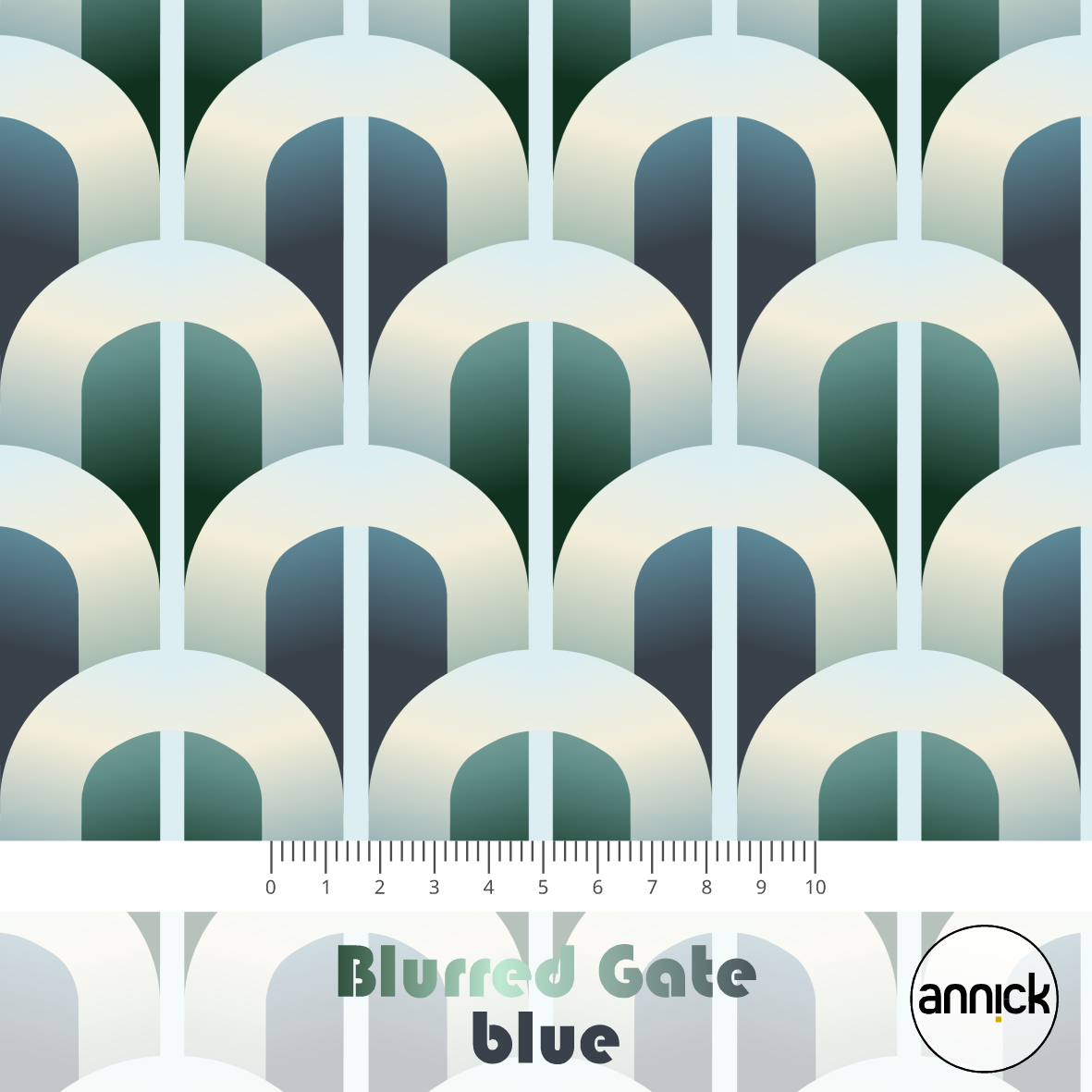Bio Stoff  -  Blurred Gate Blue  - Annick, bunt, Abstrakt