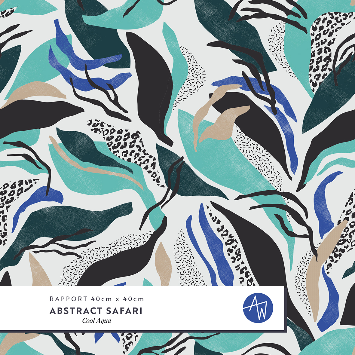 Bio Webware Stoff - Abstract Safari Cool Aqua - AlexandraWeise, mint, Floral & Blumen, Blätter & Ranken, 100% Bio-Baumwolle Bio Webware Stoff - Abstract Safari Cool Aqua - AlexandraWeise, mint, Floral & Blumen, Blätter & Ranken, 100% Bio-Baumwolle