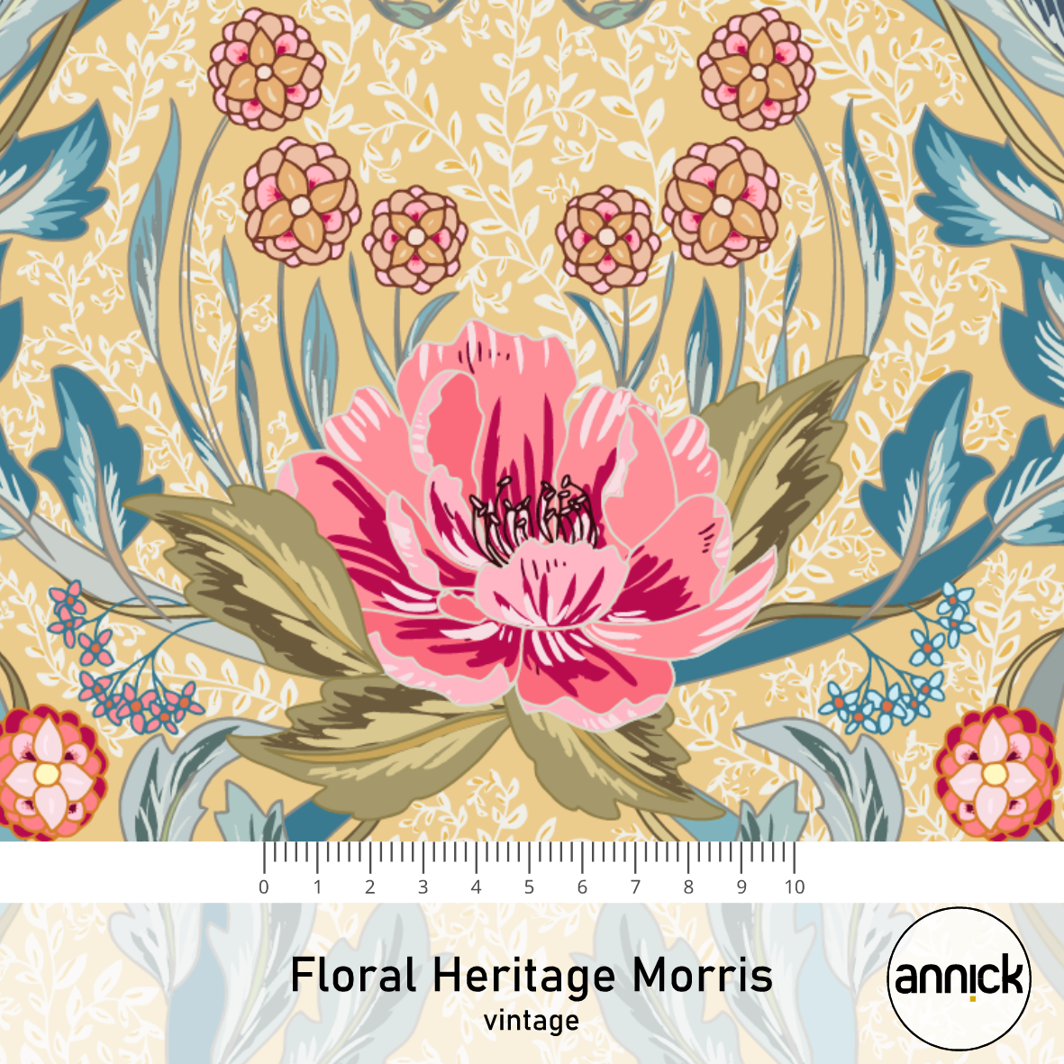 Bio Stoff  - Floral Heritage Morris Vintage - Annick, beige, Blumen & Floral
