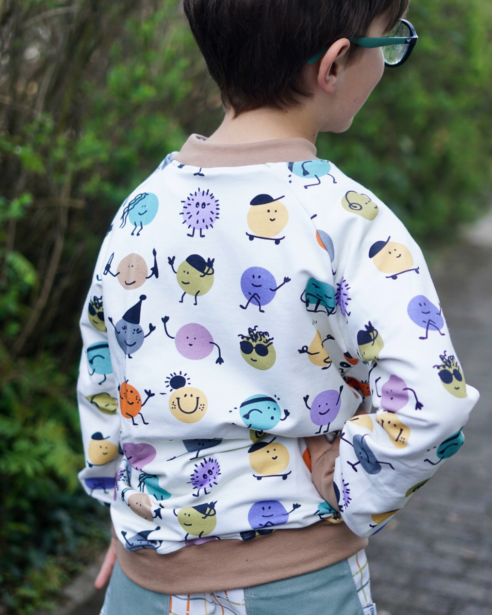 Organic fabric -  Kids Day Funny Dots petrol