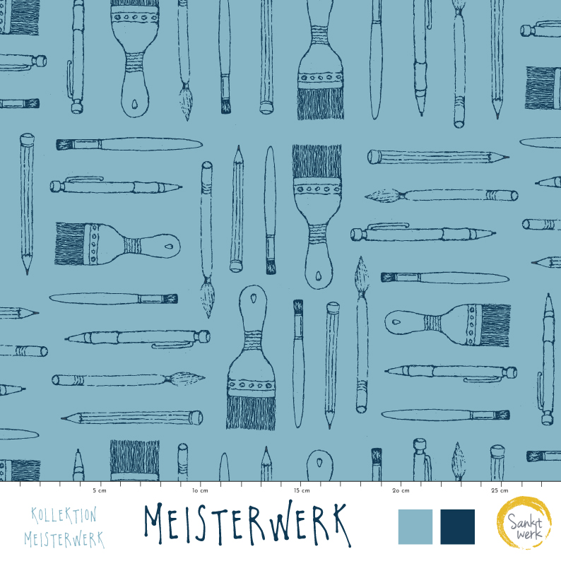 Bio Stoff - Meisterwerk von Sanktwerk in türkis