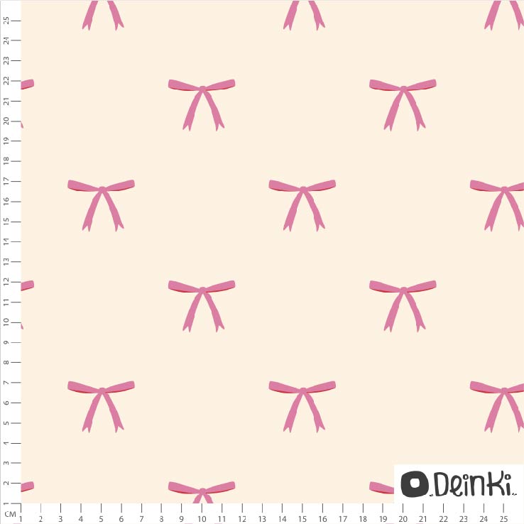 Bio Fabric - Small Bows cream, pink