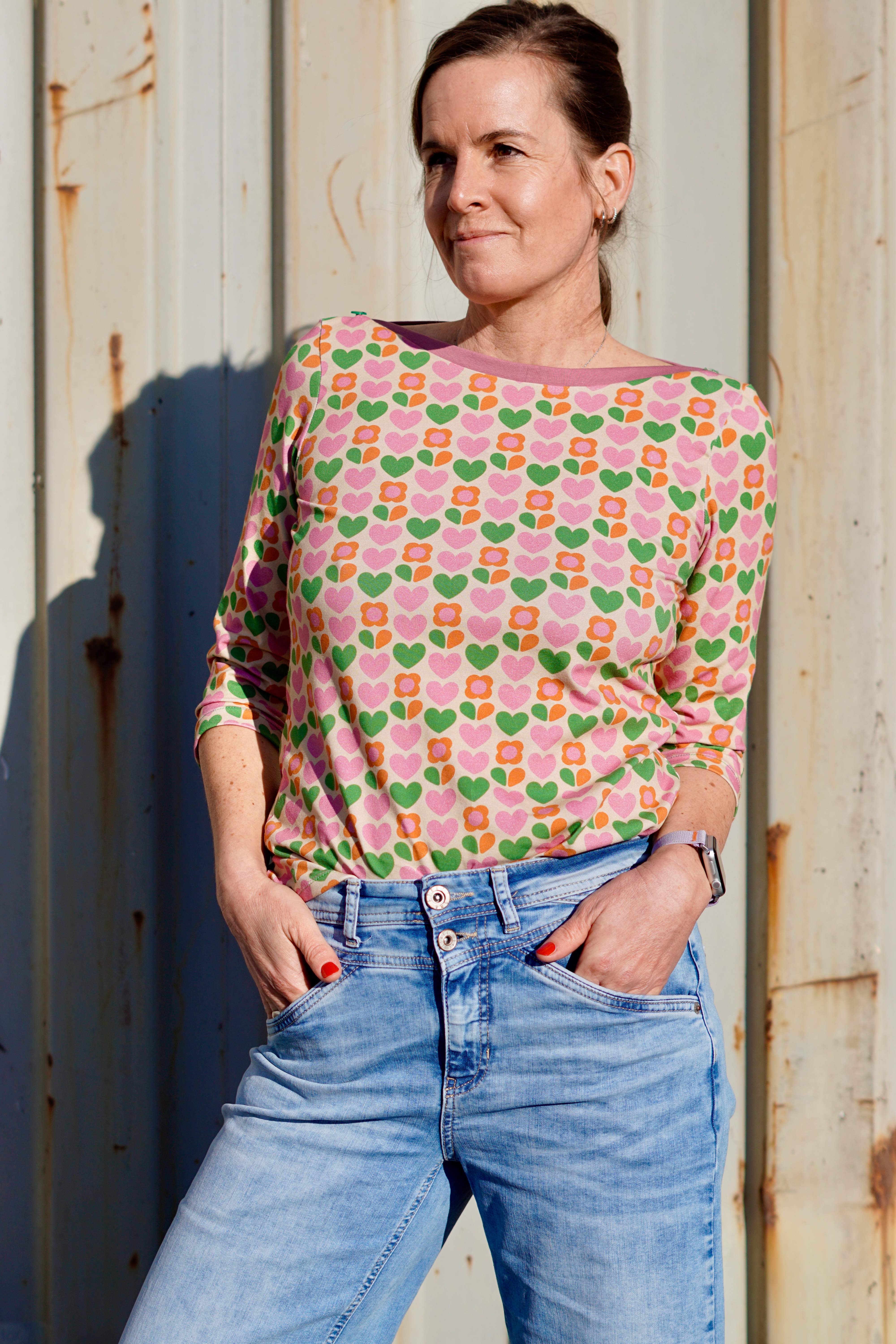 Organic fabric  - Liebeling bunt