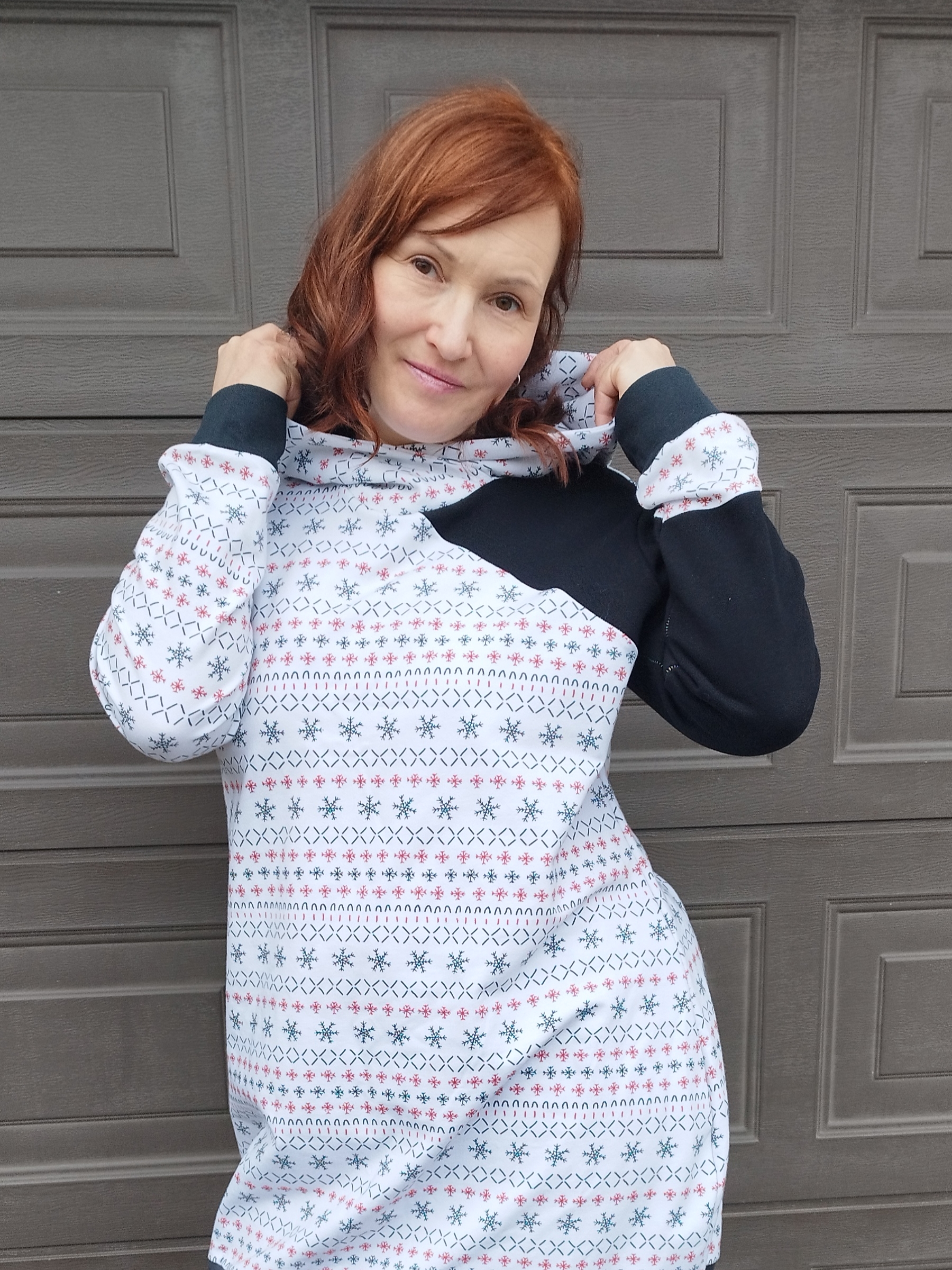 Bio Stoff - Snowflake Knit puderrosa