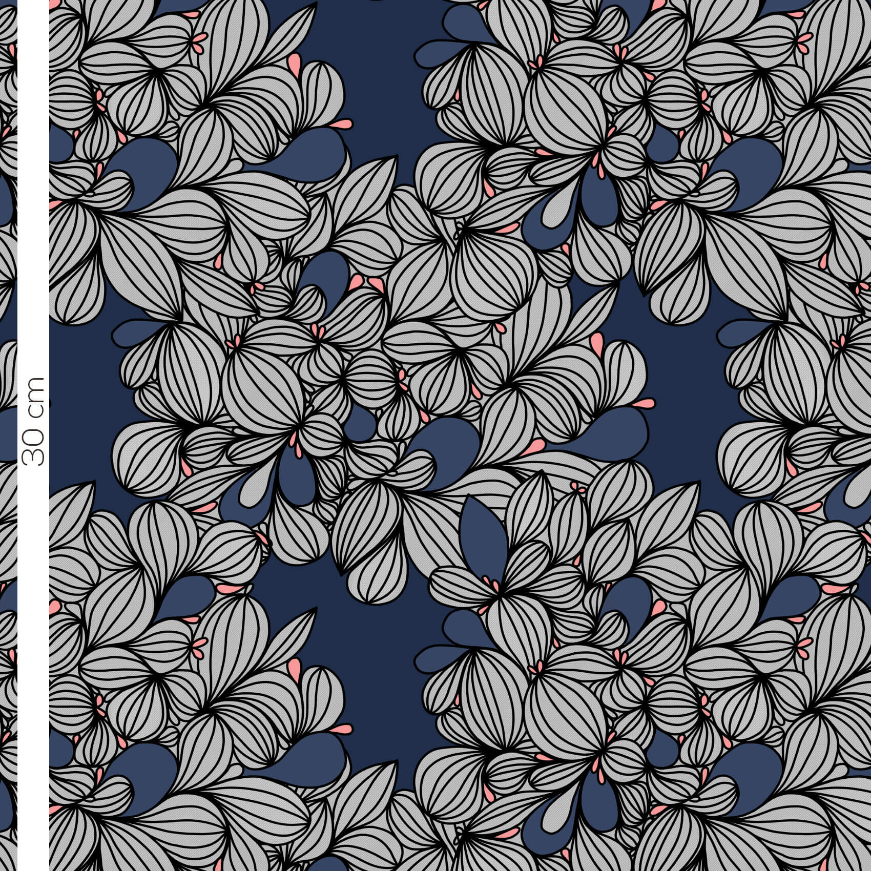 Bio Webware Stoff - Coralie - Enemenemeins, blau, Floral & Blumen, 100% Bio-Baumwolle Bio Webware Stoff - Coralie - Enemenemeins, blau, Floral & Blumen, 100% Bio-Baumwolle