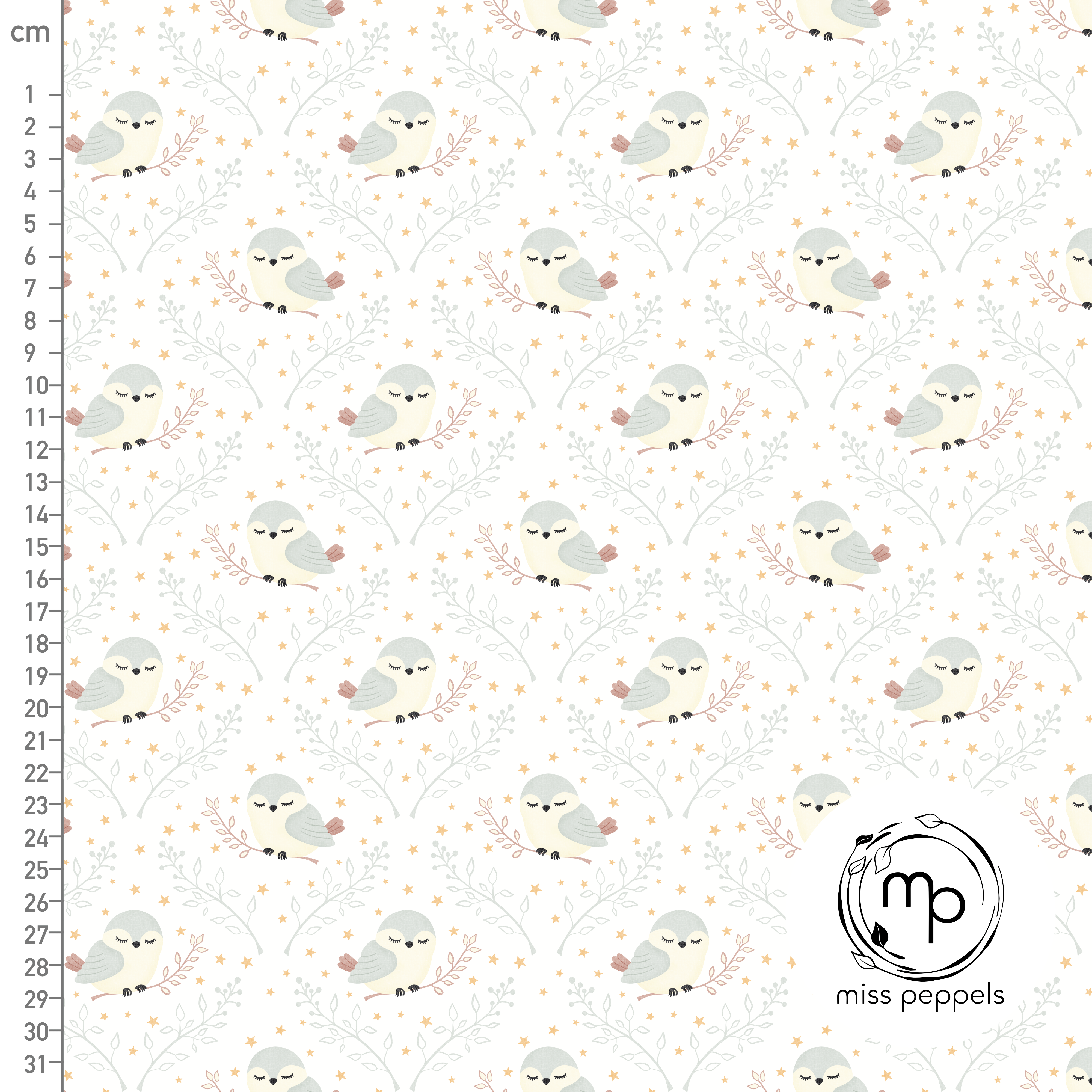 Bio Fabric - Bird by misspeppels in grey