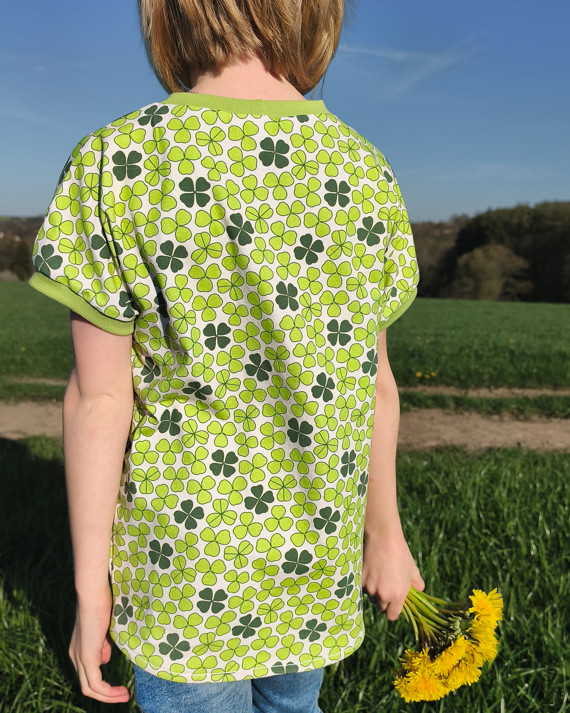 Bio Stoff  - Glücksklee hellgrün