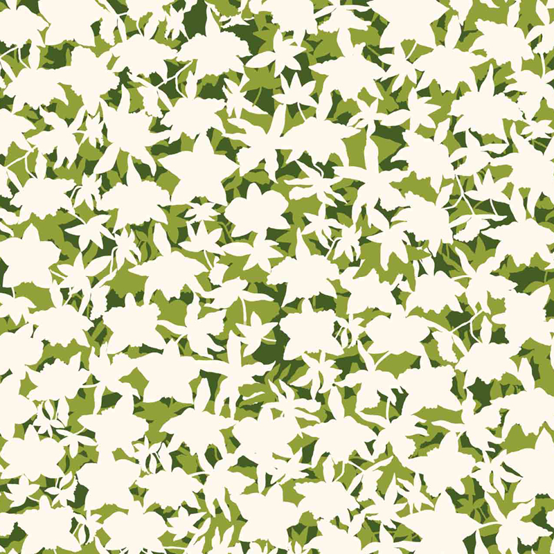 Bio Stoff  - Orchideenliebe Blütenkuss grün