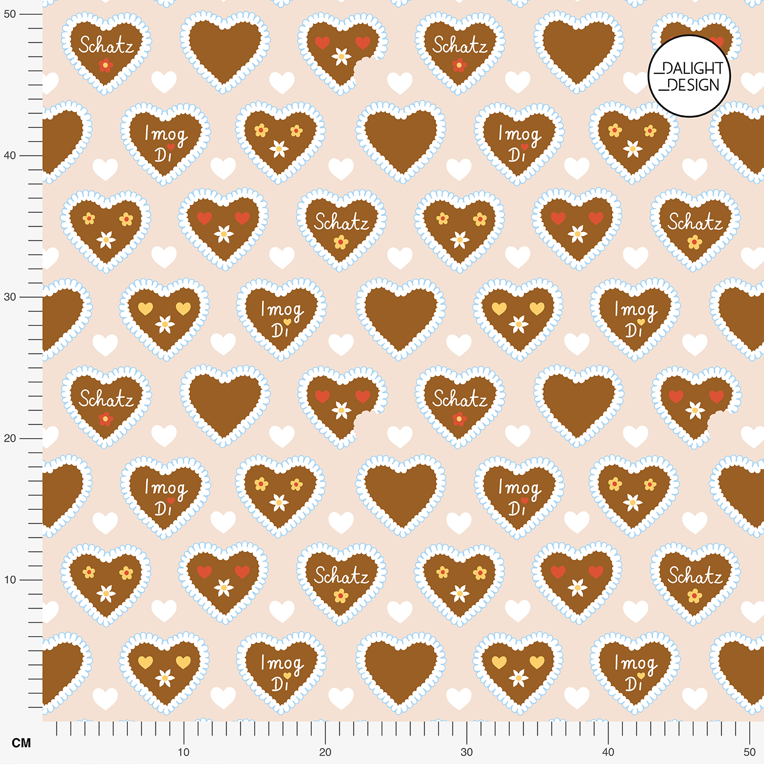Organic fabric  - Süßer Gruß von der Wiesn cream