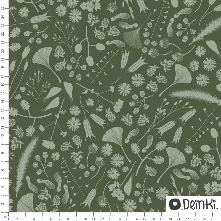 Bio Stoff - Herbstsammelspaß Grün von Deinki in grün