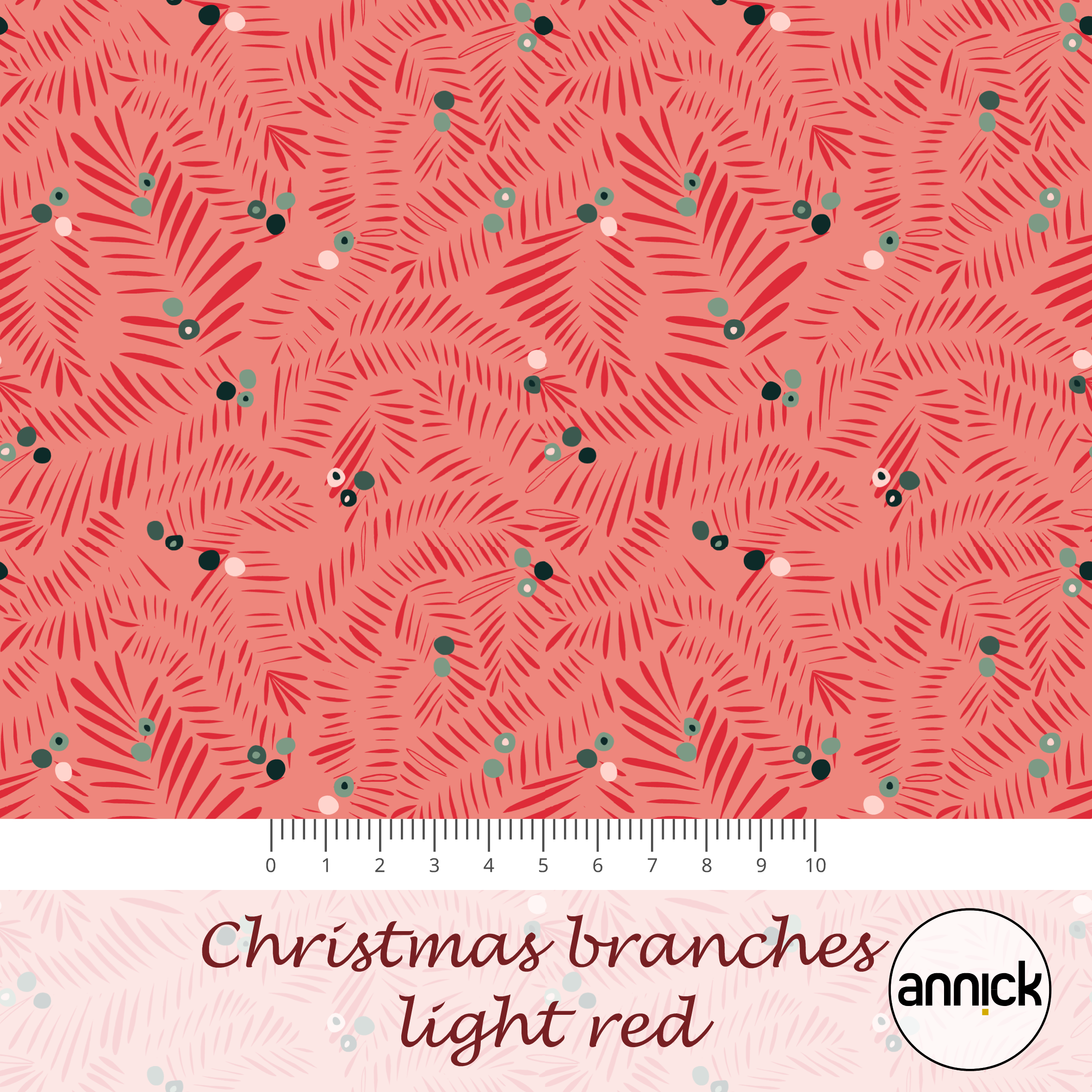 Christmas Branches Light Red