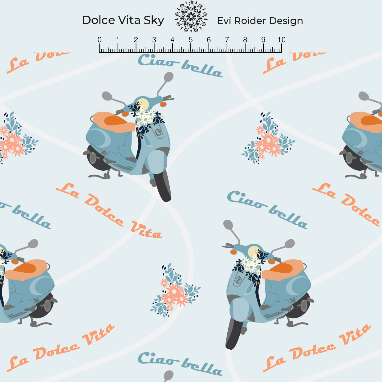 Bio Fabric - Dolce Vita Sky by Evi Roider in blue