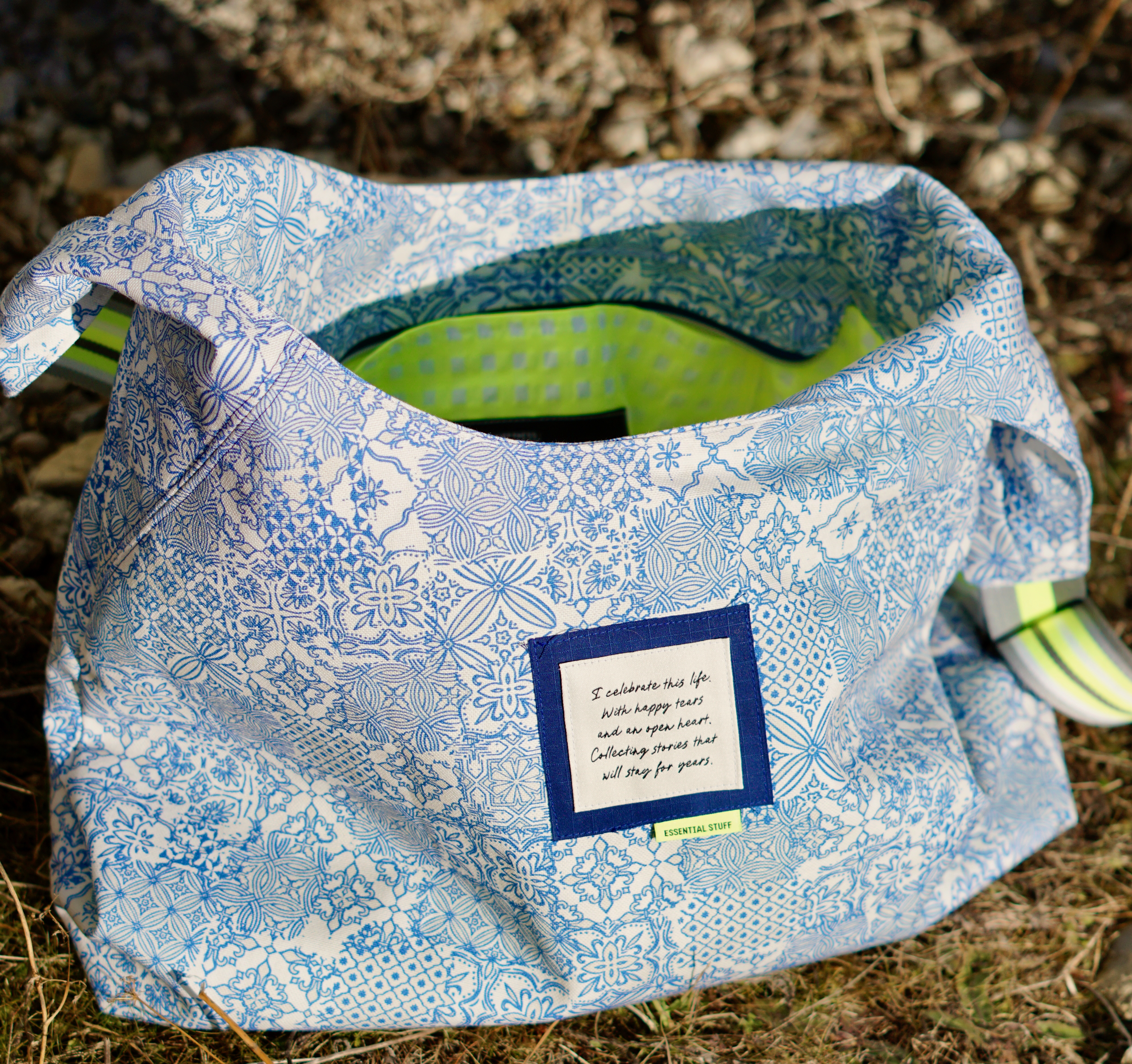 Ogranic fabric - Alte Fliesen Mustermix mint