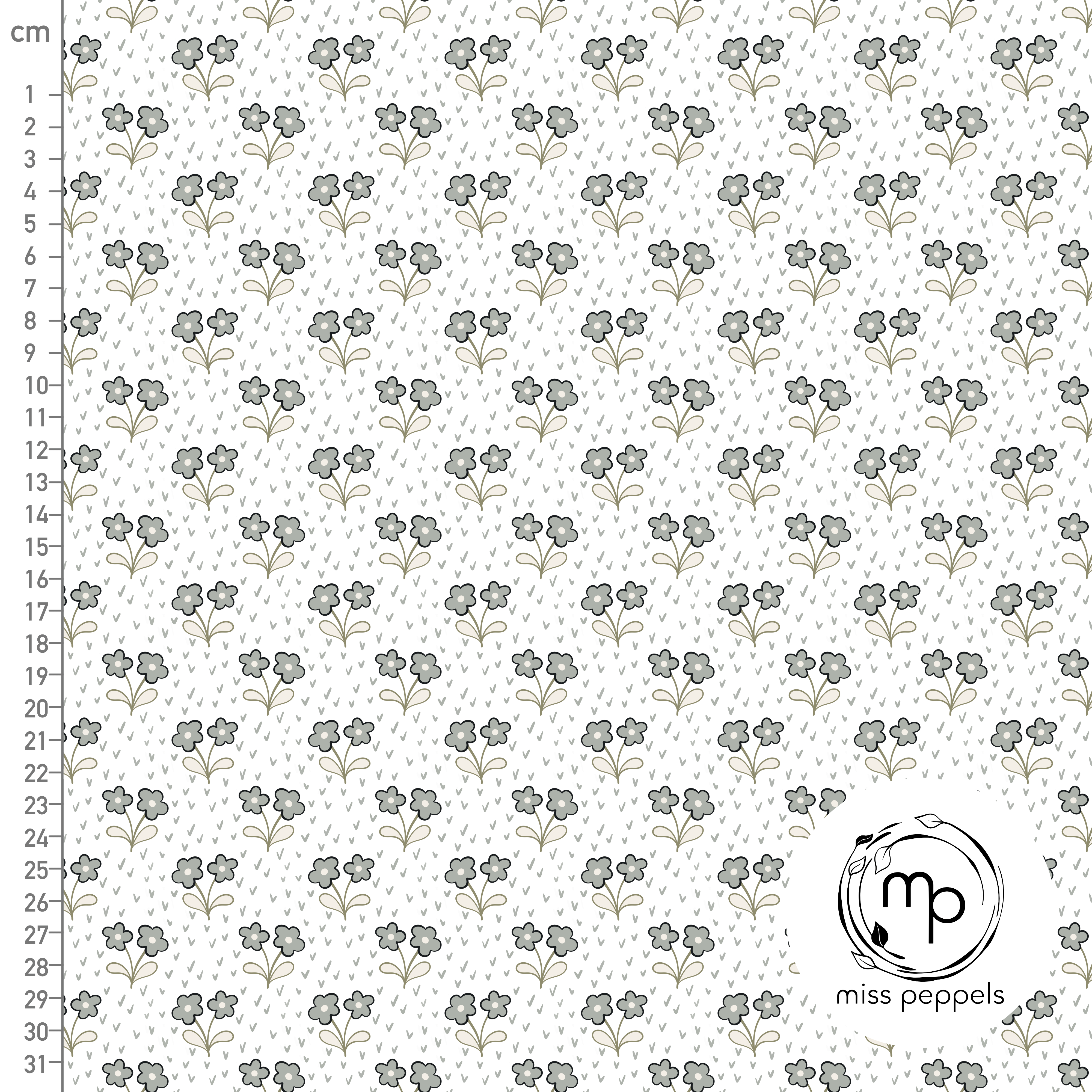 Bio Stoff - Blumen Weiss von misspeppels in weiß